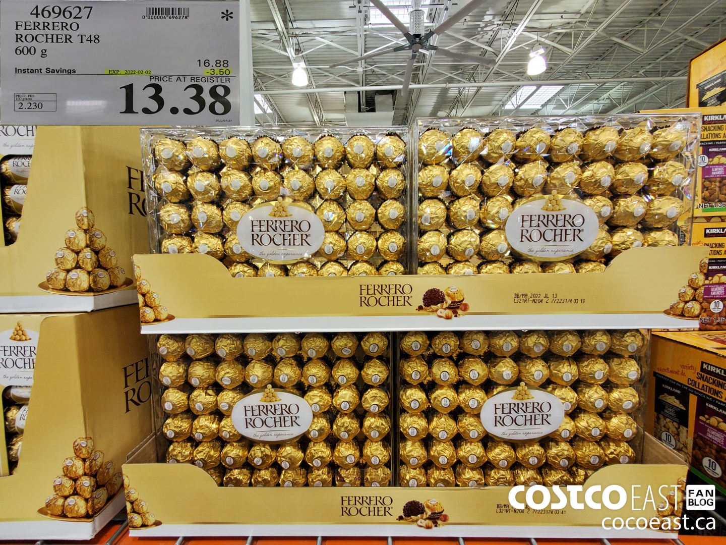 469627 FERRERO ROCHER T48 600 G ($3.50 INSTANT SAVINGS EXPIRES ON 2022-02-02) $13.38