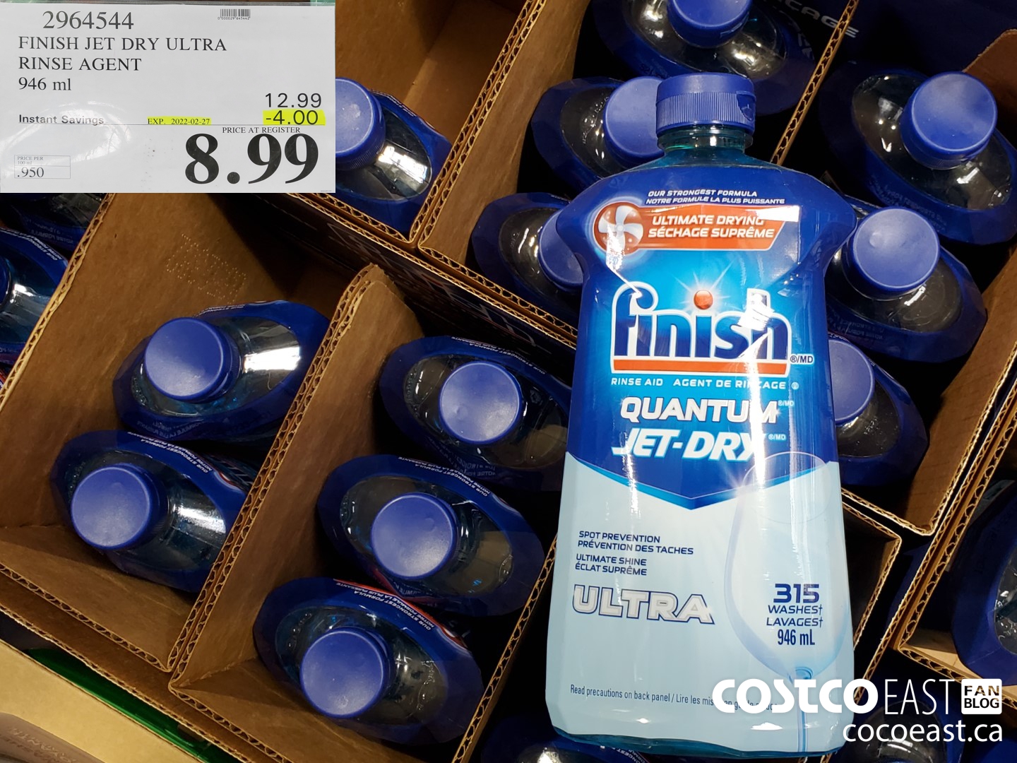 2964544 FINISH JET DRY ULTRA RINSE AGENT 946 ml ($8.99 INSTANT SAVINGS EXPIRES ON 2022-02-27) $8.99