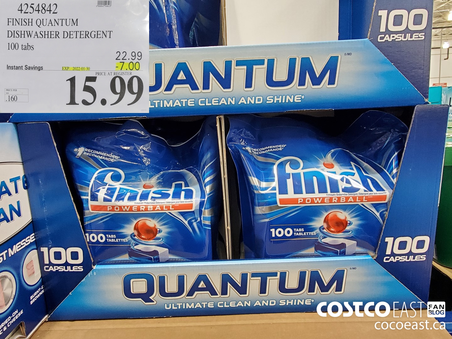 4254842 FINISH QUANTUM DISHWASHER DETERGENT 100 tabs ($7.00 INSTANT SAVINGS EXPIRES ON 2022-01-30) $15.99