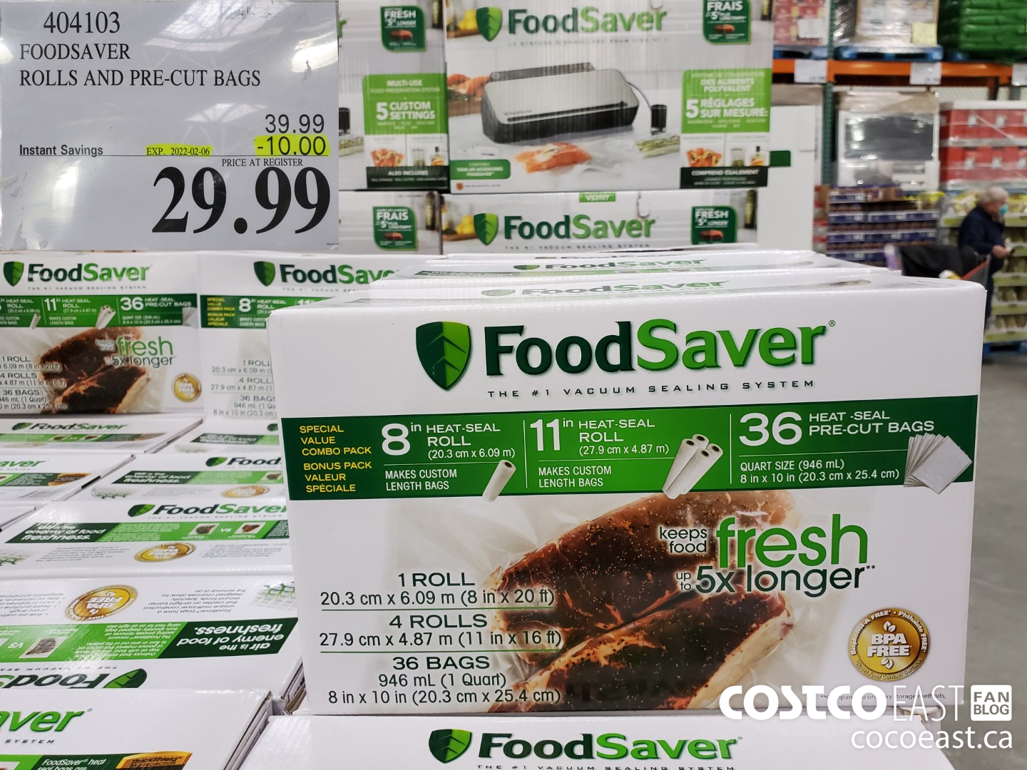 404103 FOODSAVER ROLLS AND PRE-CUT BAGS  ($9.00 INSTANT SAVINGS EXPIRES ON 2022-02-06) $29.99