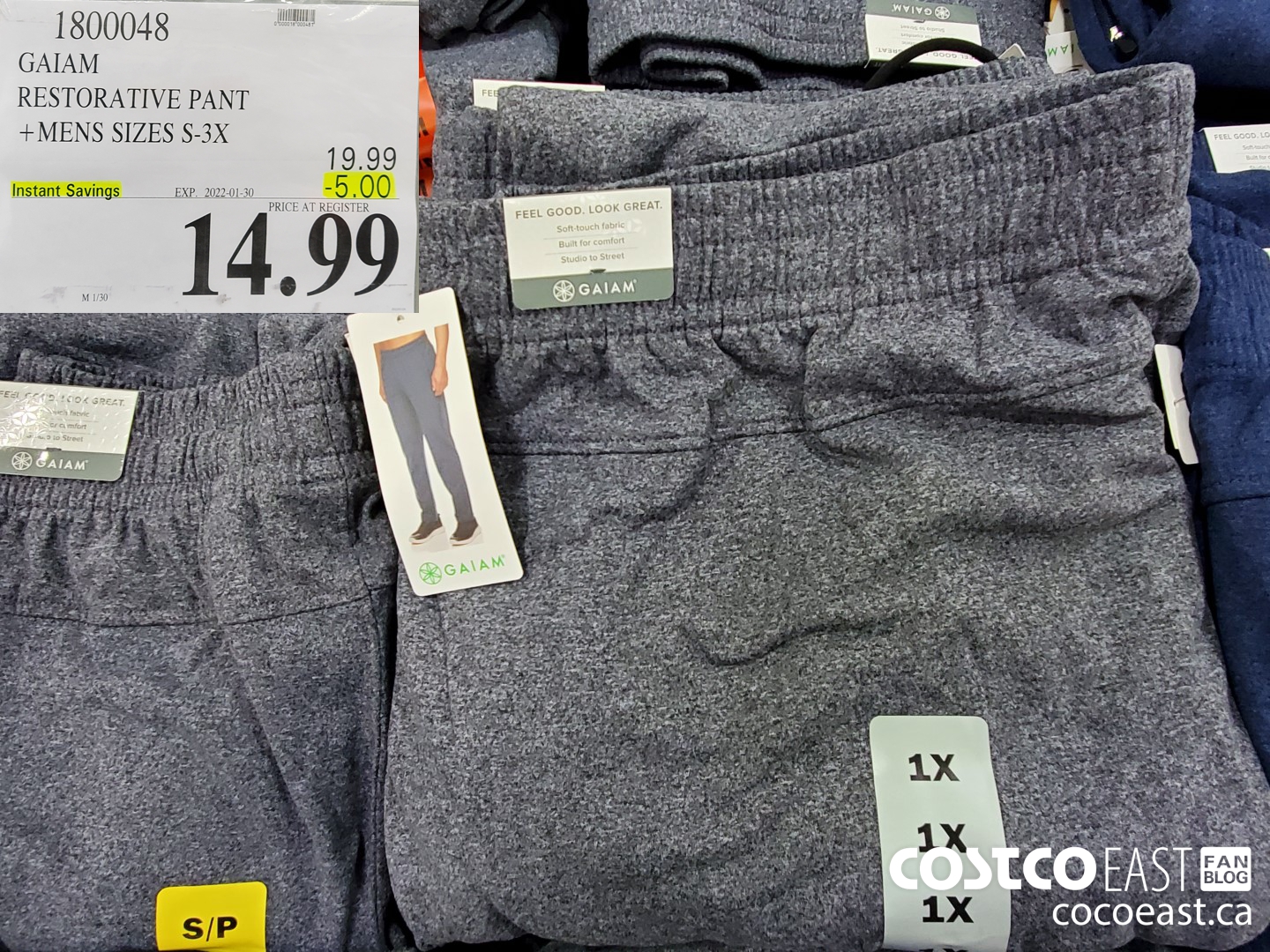 1800048 GAIAM RESTORATIVE PANT MENS SIZES S-XXL ($5.00 INSTANT SAVINGS EXPIRES ON 2022-01-30) $14.99