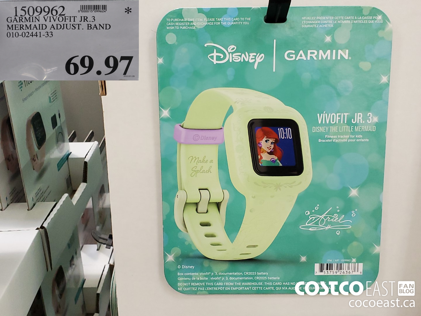 1509962 GARMIN VIVOFIT JR.3 MERMAID ADJUST. BAND 010-02441-33 $69.97