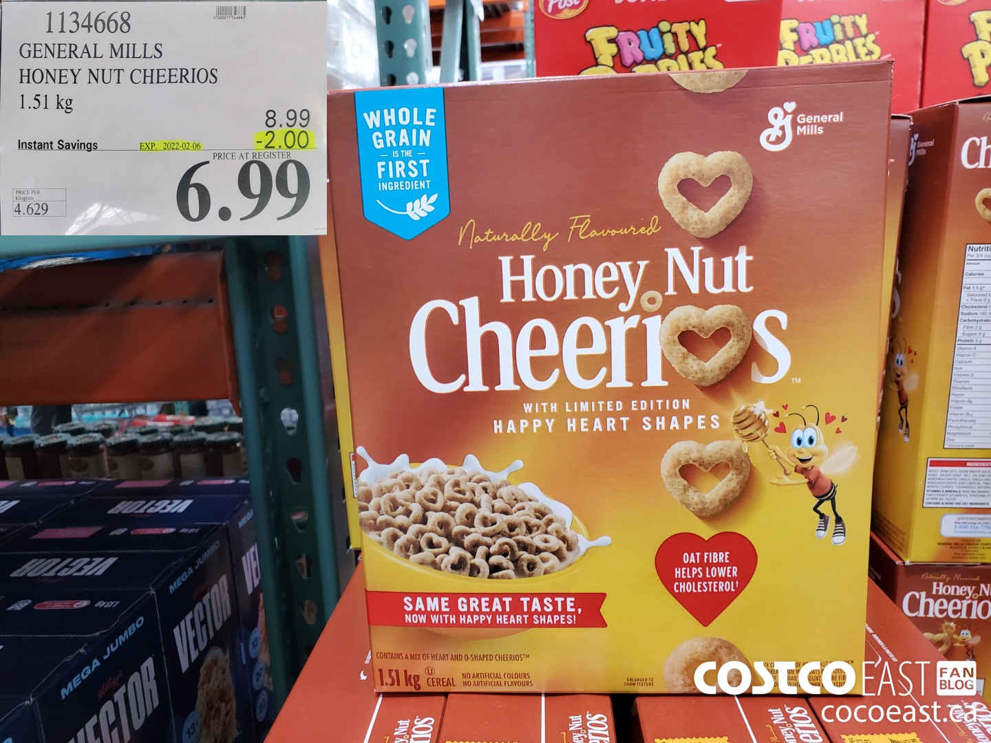 1134668 GENERAL MILLS HONEY NUT CHEERIOS 1.51 kg ($2.00 INSTANT SAVINGS EXPIRES ON 2022-02-06) $6.99