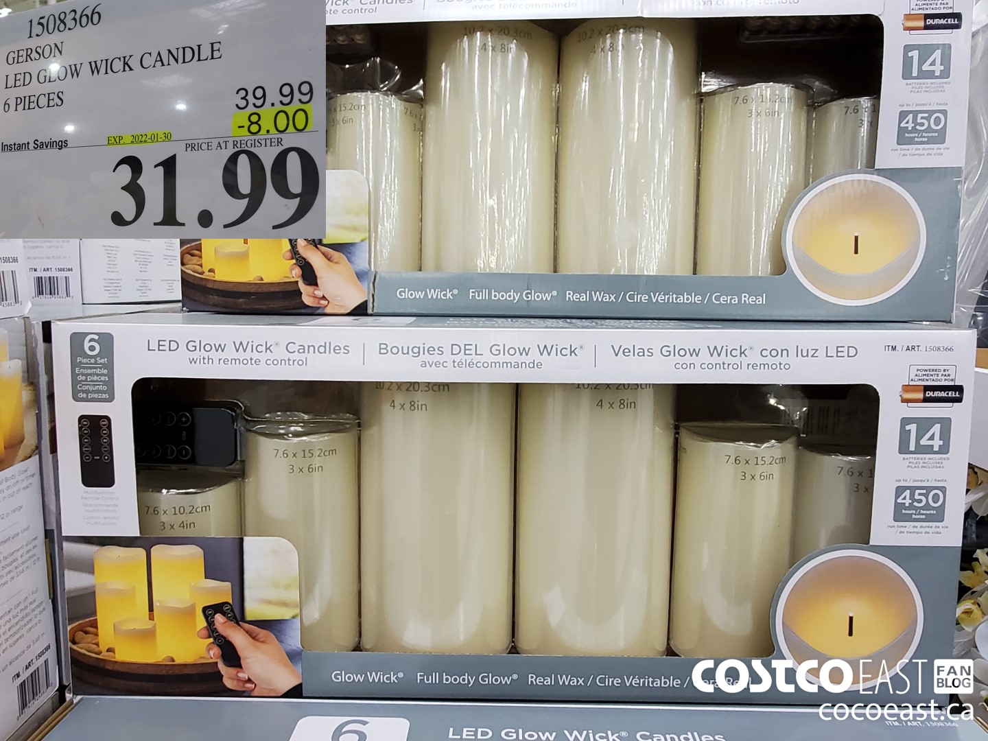 1508366 GERSON LED GLOW WICK CANDLE 6 PIECES ($8.00 INSTANT SAVINGS EXPIRES ON 2022-01-30) $31.99