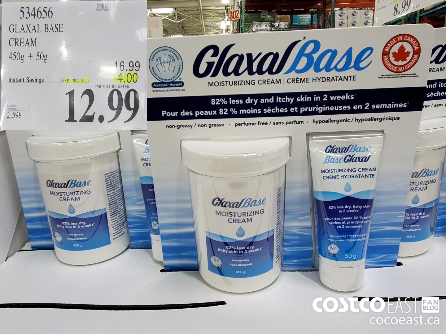 534656 GLAXAL BASE CREAM 450g + 50g ($4.00 INSTANT SAVINGS EXPIRES ON 2022-02-27) $12.99