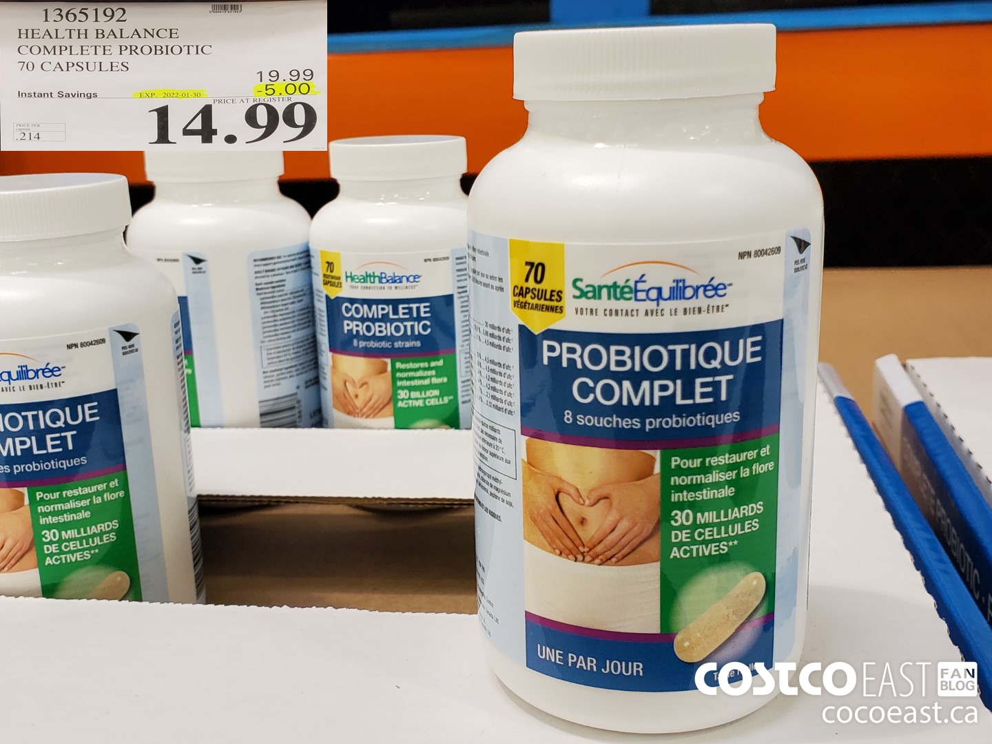 1365192 HEALTH BALANCE COMPLETE PROBIOTIC 70 CAPSULES ($5.00 INSTANT SAVINGS EXPIRES ON 2022-01-30) $14.99