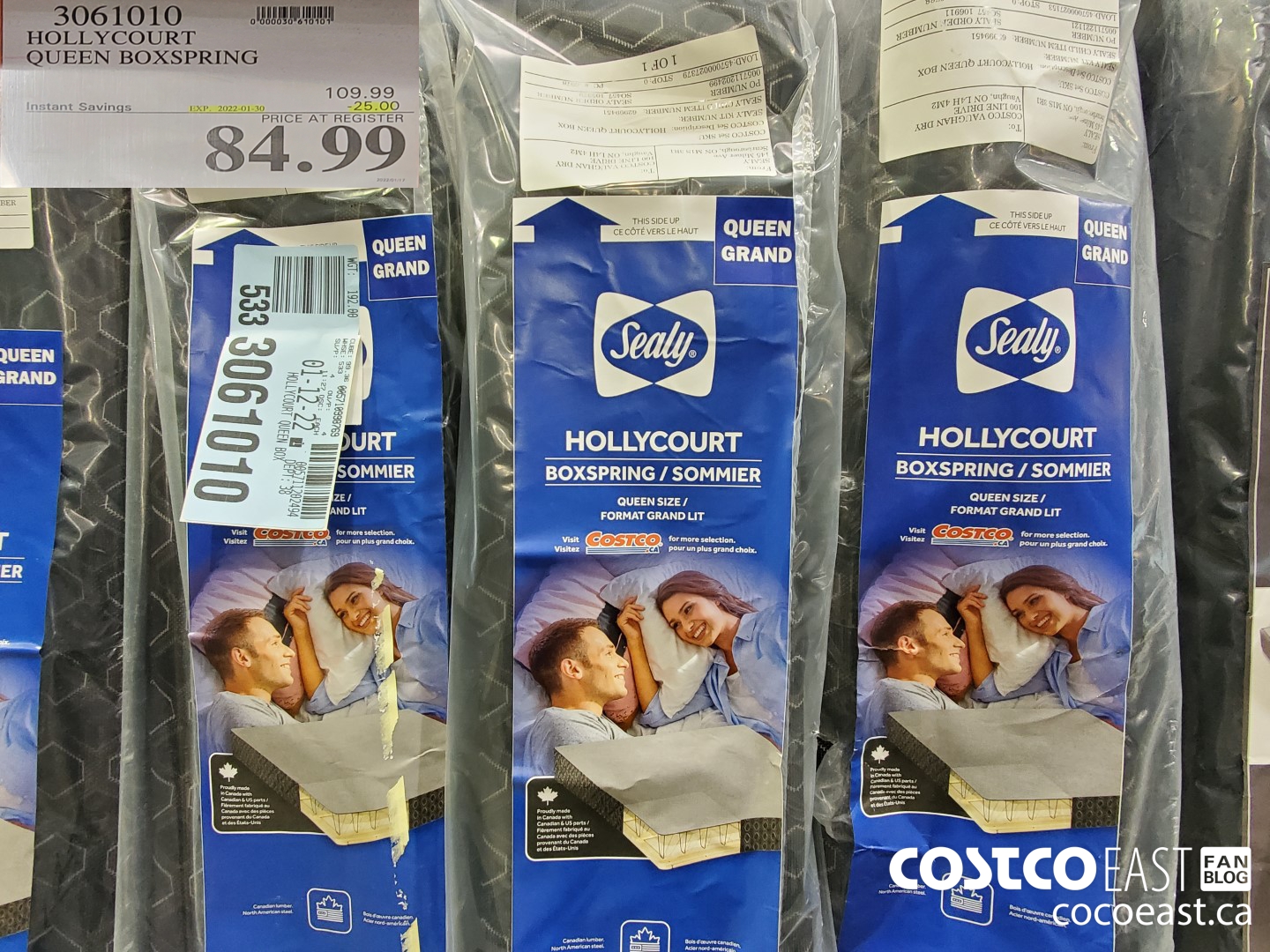 3061010 HOLLYCOURT ~ QUEEN BOXSPRING ($25.00 INSTANT SAVINGS EXPIRES ON 2022-01-30) $84.99