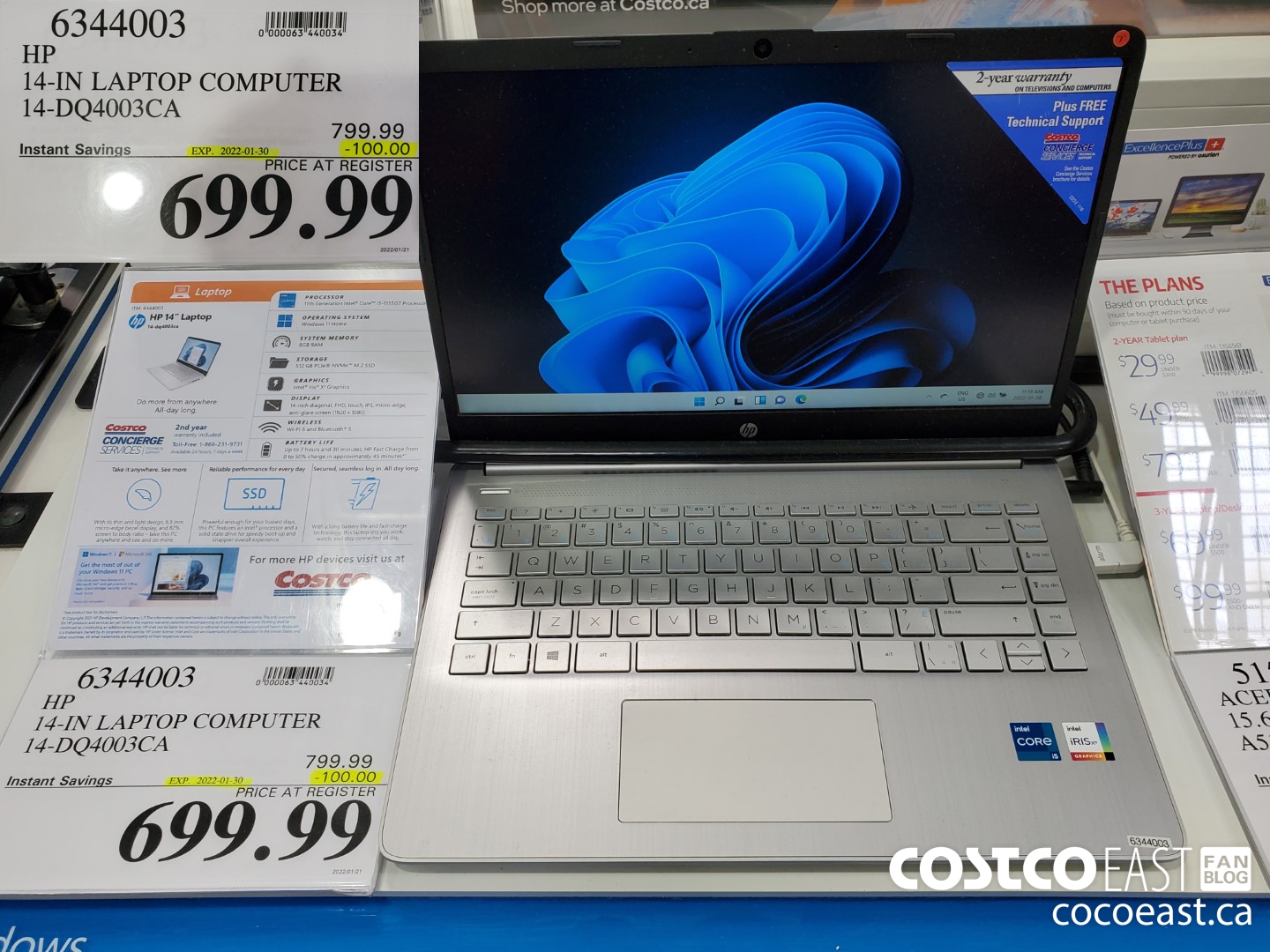 6344003 HP 14-IN LAPTOP COMPUTER 14-DQ4003CA ($100.00 INSTANT SAVINGS EXPIRES ON 2022-01-30) $699.99