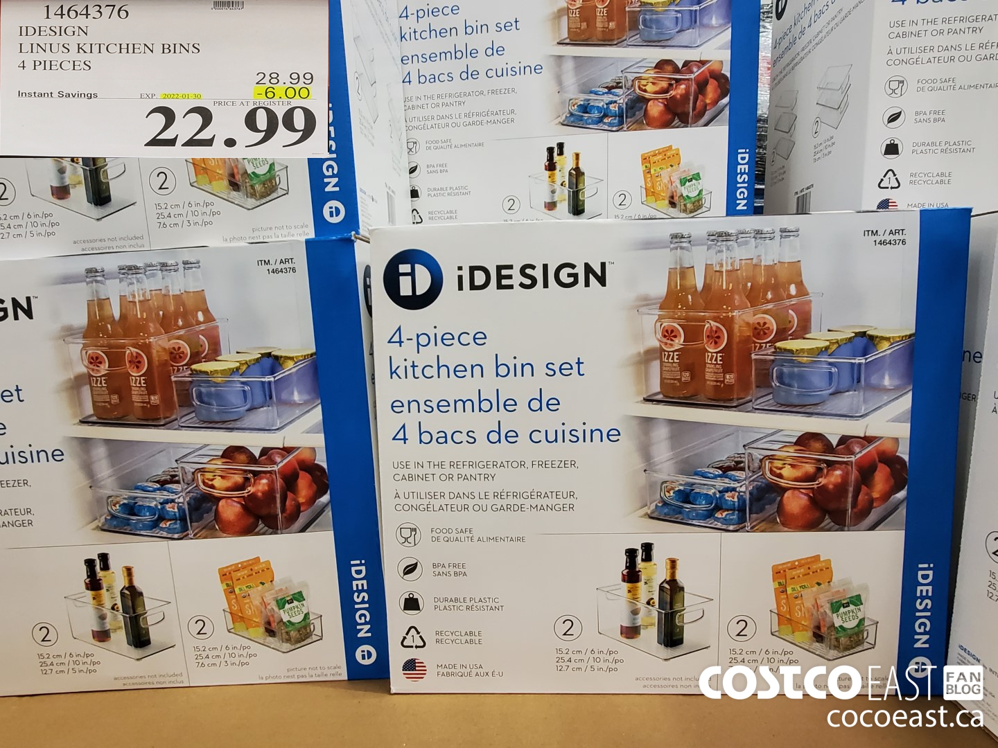 1464376 IDESIGN LINUS KITCHEN BINS 4 PIECES ($6.00 INSTANT SAVINGS EXPIRES ON 2022-01-30) $22.99