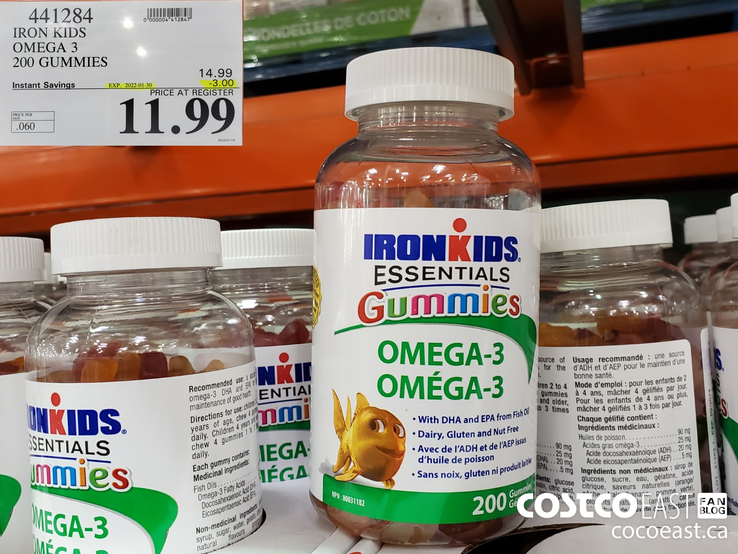 441284 IRON KIDS OMEGA 3 200 GUMMIES ($3.00 INSTANT SAVINGS EXPIRES ON 2022-01-30) $11.99