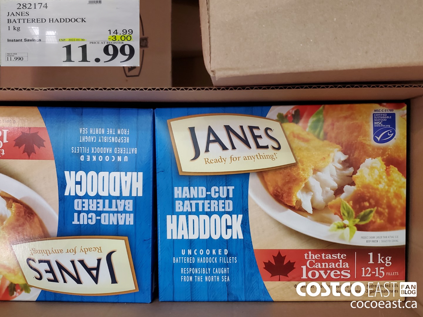 282174 JANES BATTERED HADDOCK 1 KG ($3.00 INSTANT SAVINGS EXPIRES ON 2022-01-30) $11.99