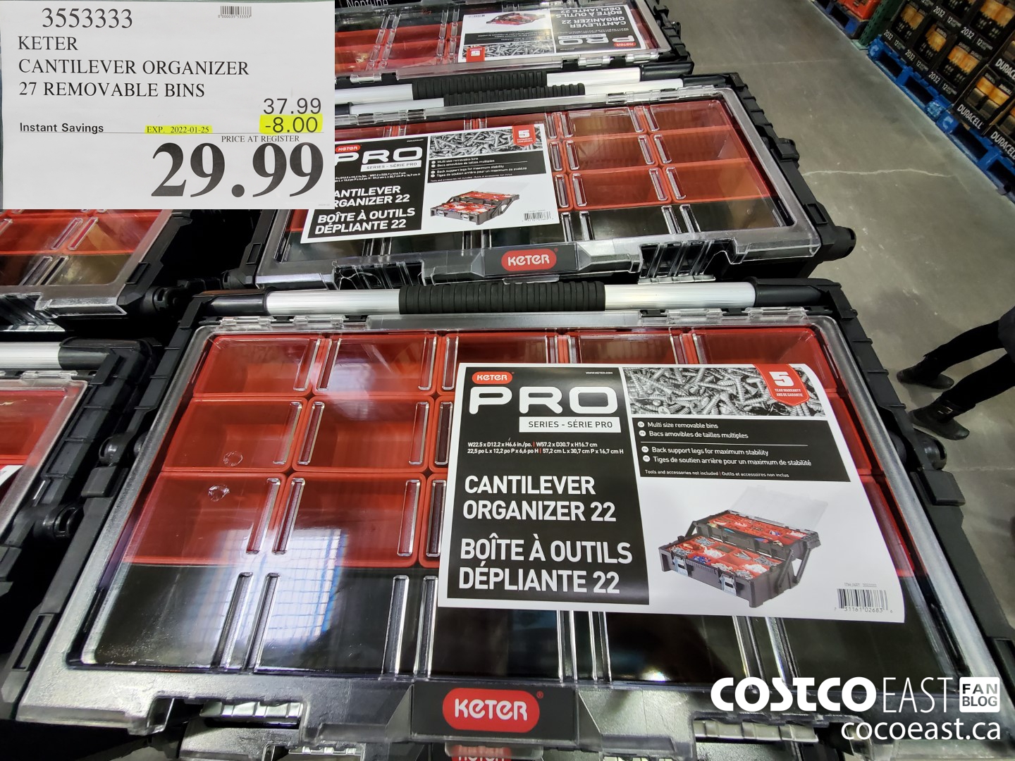 3553333 KETER CANTILEVER ORGANIZER 27 REMOVABLE BINS ($8.00 INSTANT SAVINGS EXPIRES ON 2022-01-25) $29.99