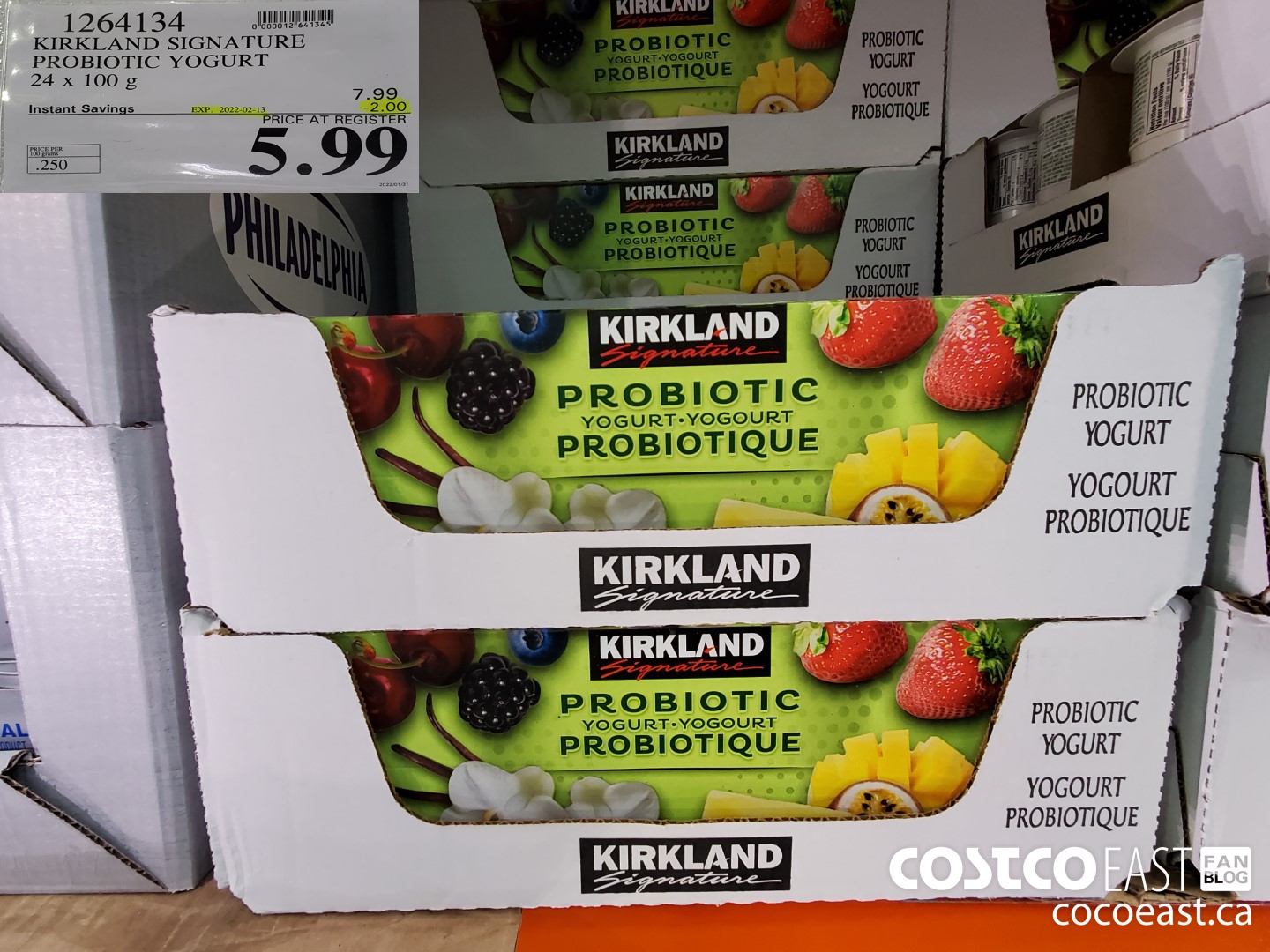 1264134 KIRKLAND SIGNATURE PROBIOTIC YOGURT 24 x 100 g ($2.00 INSTANT SAVINGS EXPIRES ON 2022-02-13) $5.99