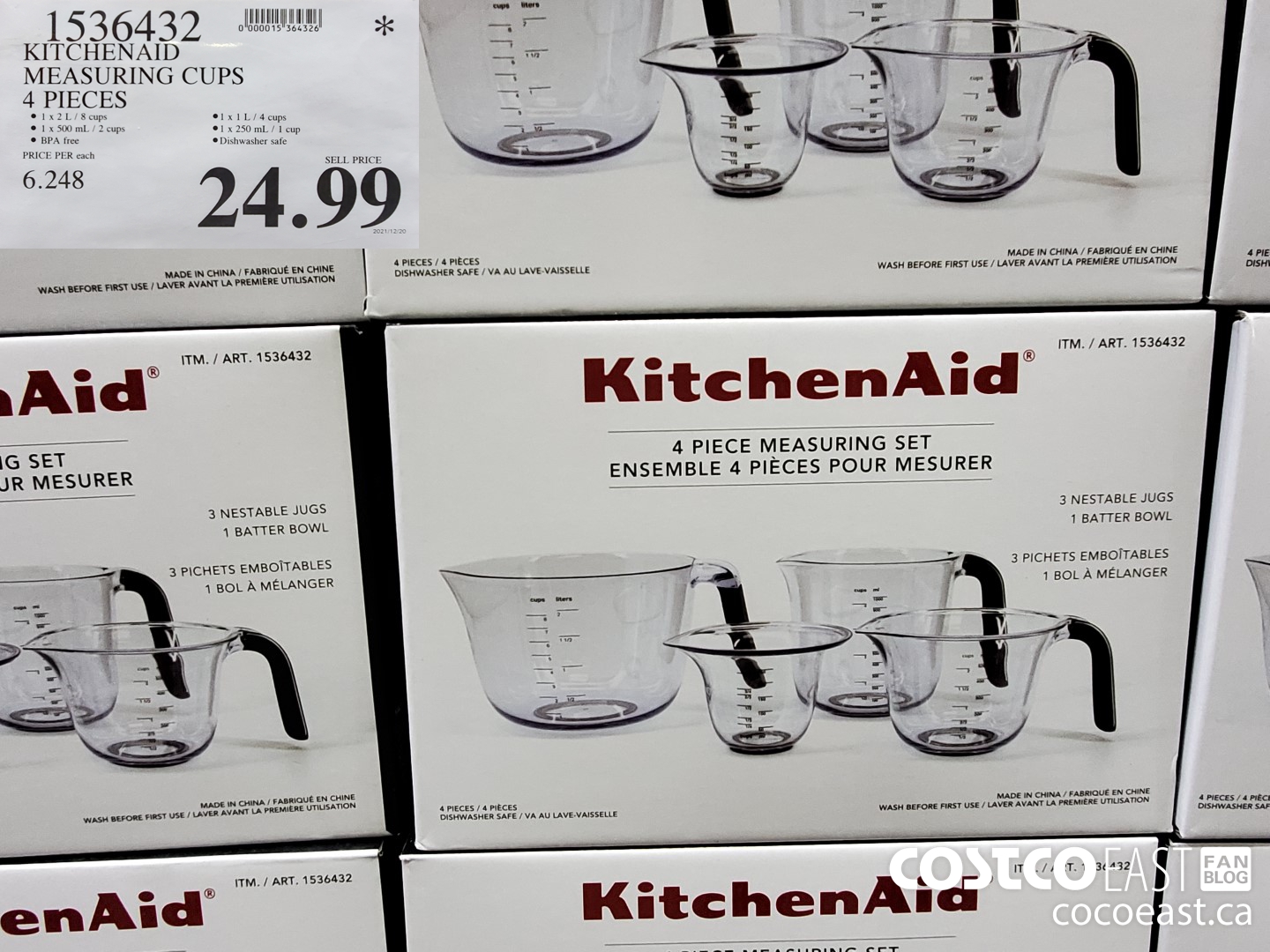 1536432 KITCHENAID MEASURING CUPS 4 PIECES $24.99