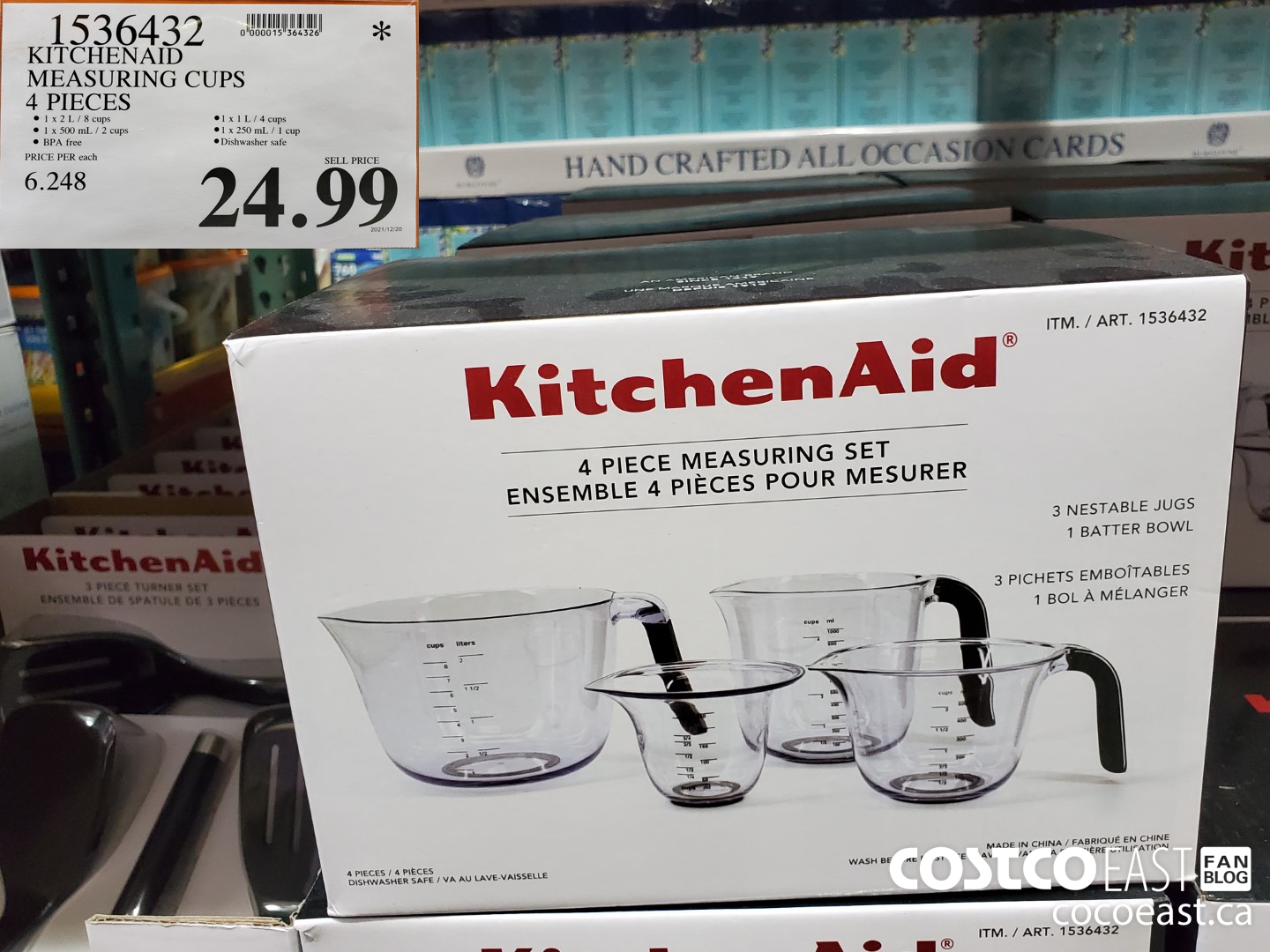 1536432 KITCHENAID MEASURING CUPS 4 PIECES $24.99