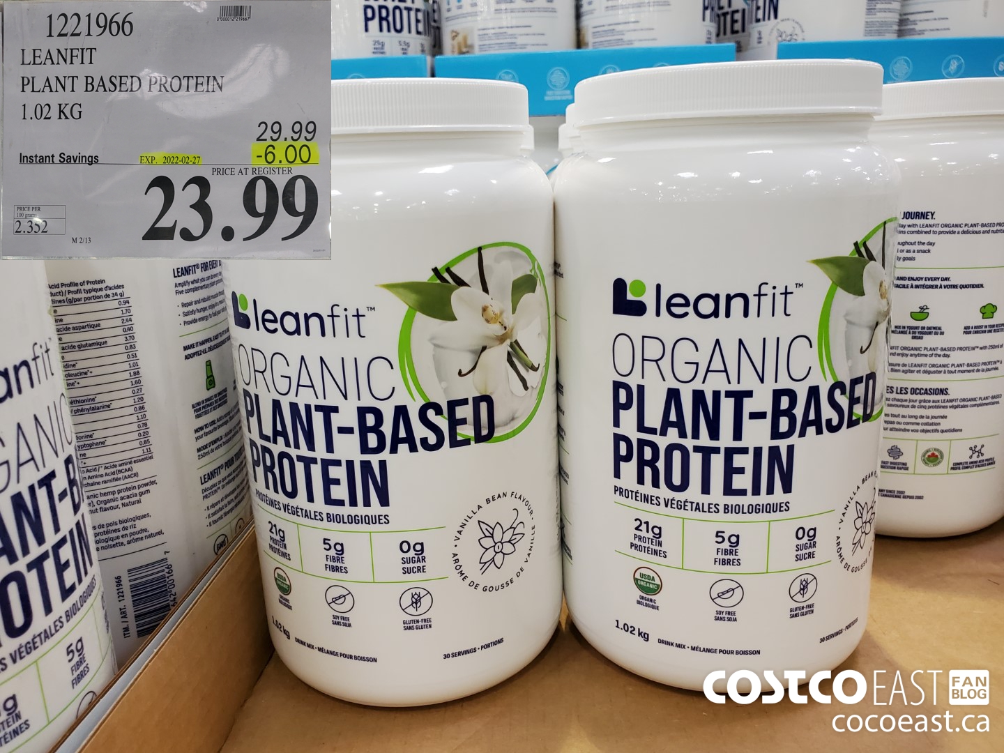 1221966 LEANFIT COMPLETEGREEN ORGANIC VANILLA BEAN ($6.00 INSTANT SAVINGS EXPIRES ON 2022-02-27) $23.99