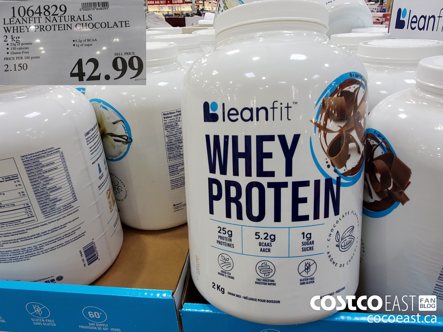 1064829 LEANFIT NATURALS WHEY PROTEIN CHOCOLATE 2 kg $42.99