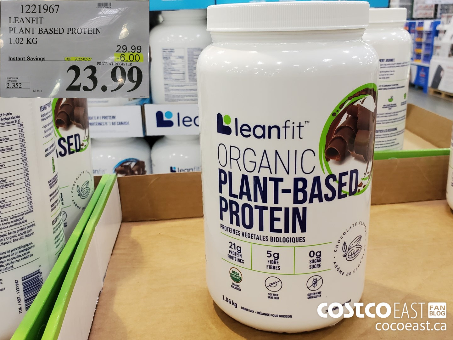 1221967 LEANFIT PLANT BASED PROTEIN 1.02 KG ($6.00 INSTANT SAVINGS EXPIRES ON 2022-02-27) $23.99