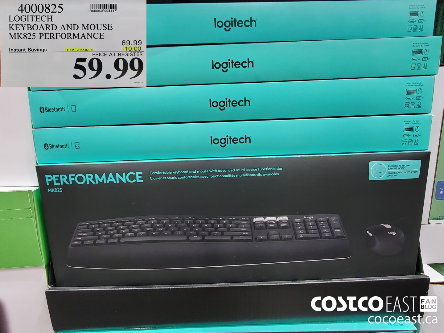 4000825 LOGITECH KEYBOARD AND MOUSE MK825 PERFORMANCE ($10.00 INSTANT SAVINGS EXPIRES ON 2022-02-03) $59.99