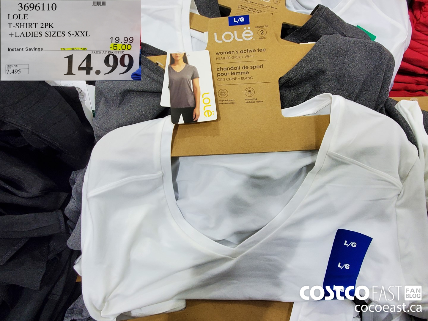 3696110 LOLE T-SHIRT 2PK + LADIES SIZES S-XXL ($5.00 INSTANT SAVINGS EXPIRES ON 2022-02-06) $14.99