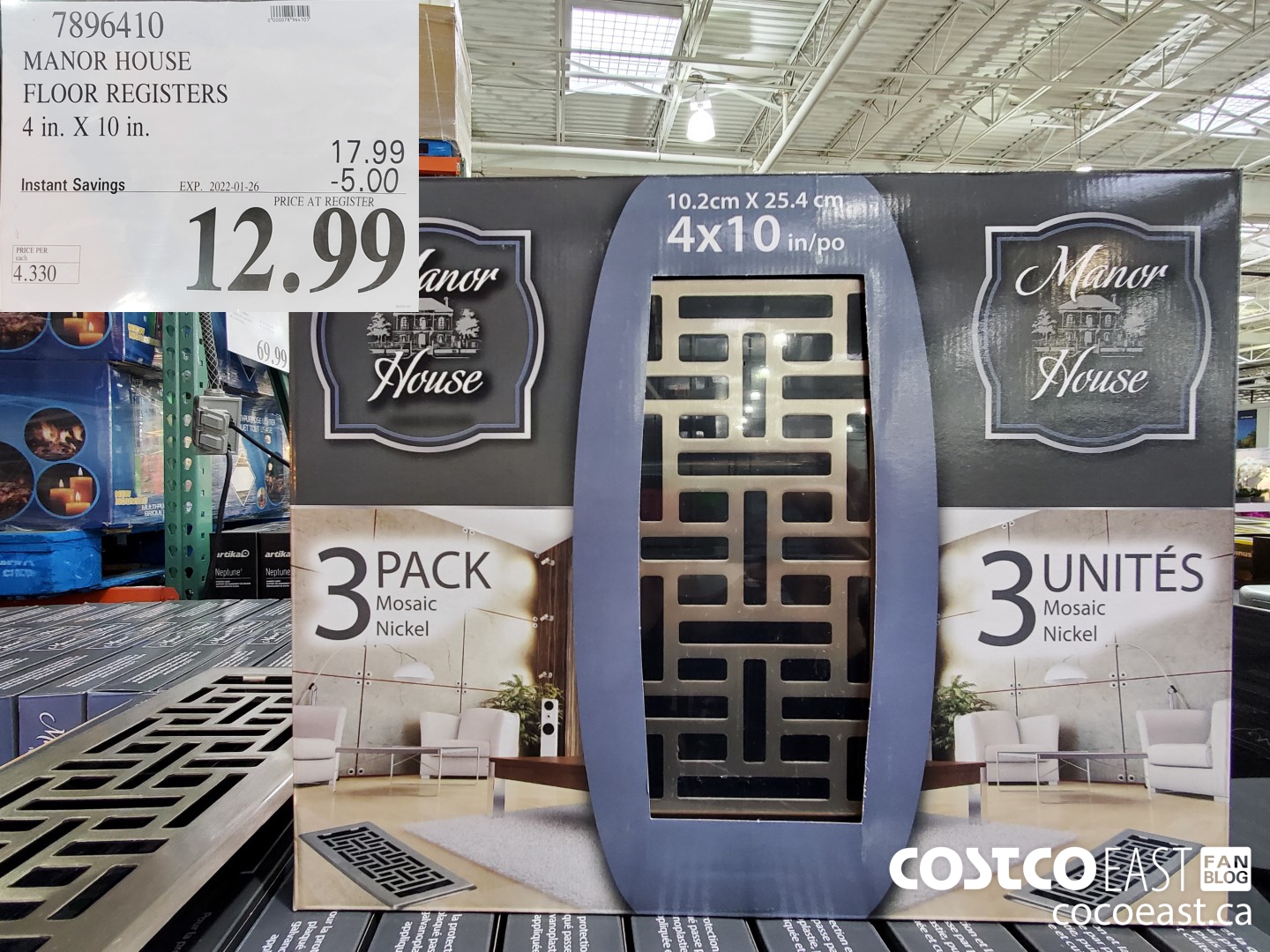 7896410 MANOR HOUSE FLOOR REGISTERS 4 IN. X 10 IN. ($5.00 INSTANT SAVINGS EXPIRES ON 2022-01-26) $12.99