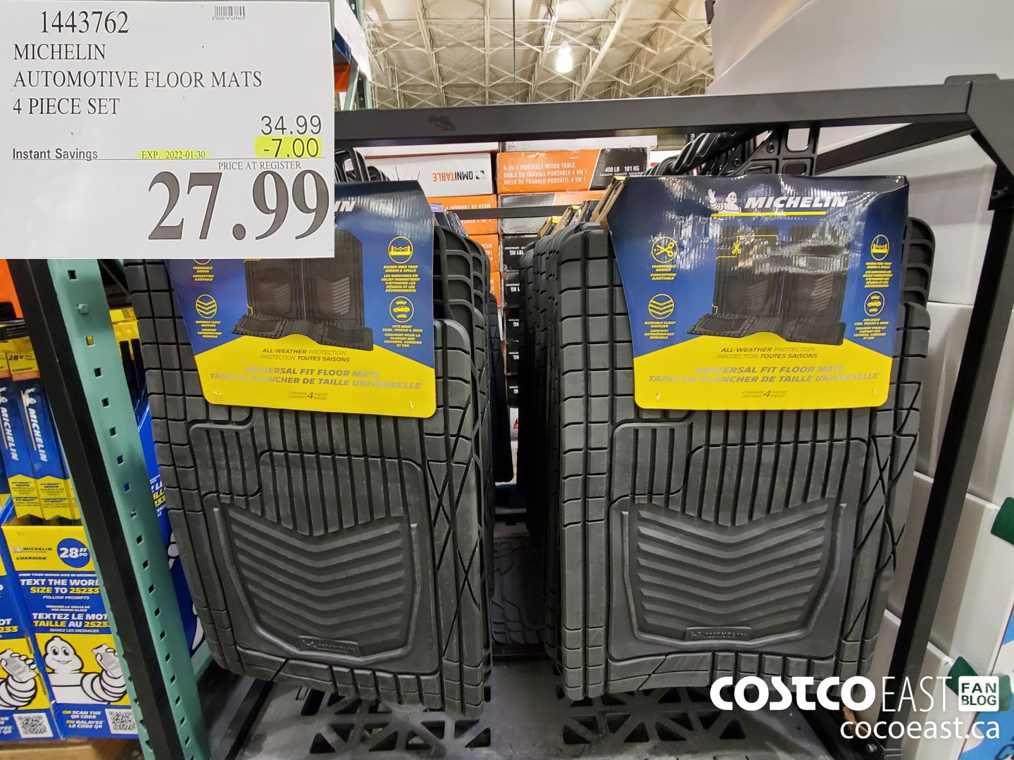 1443762 MICHELIN AUTOMOTIVE FLOOR MATS 4 PIECE SET ($7.00 INSTANT SAVINGS EXPIRES ON 2022-01-30) $27.99