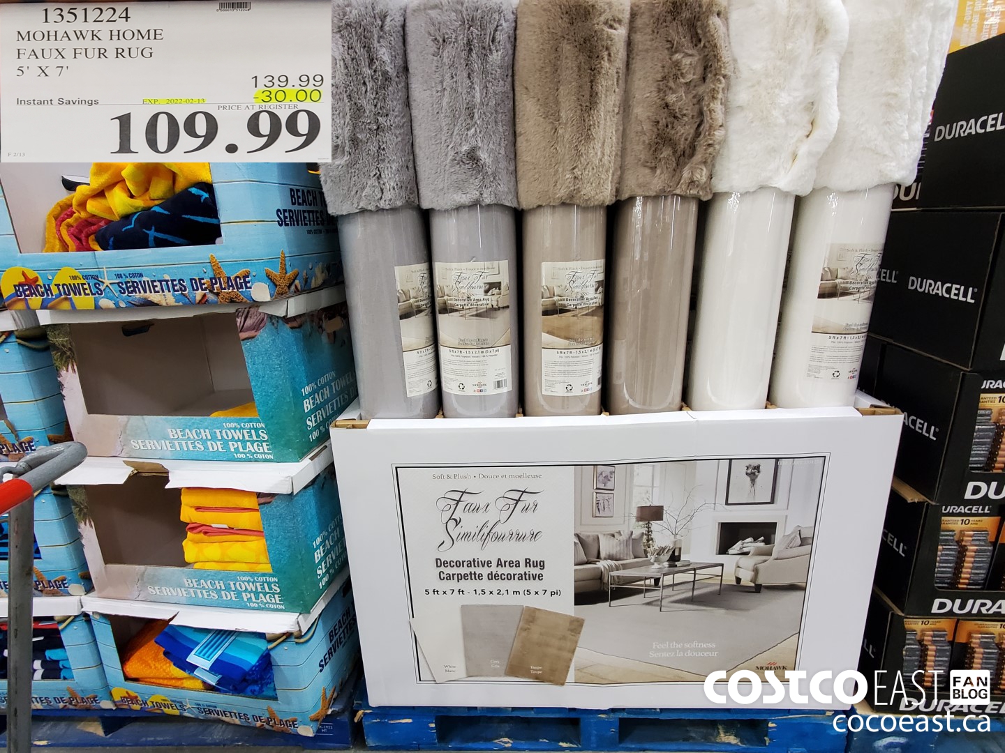 1351224 MOHAWK HOME FAUX FUR RUG 5' X 7' ($30.00 INSTANT SAVINGS EXPIRES ON 2022-02-13) $109.99