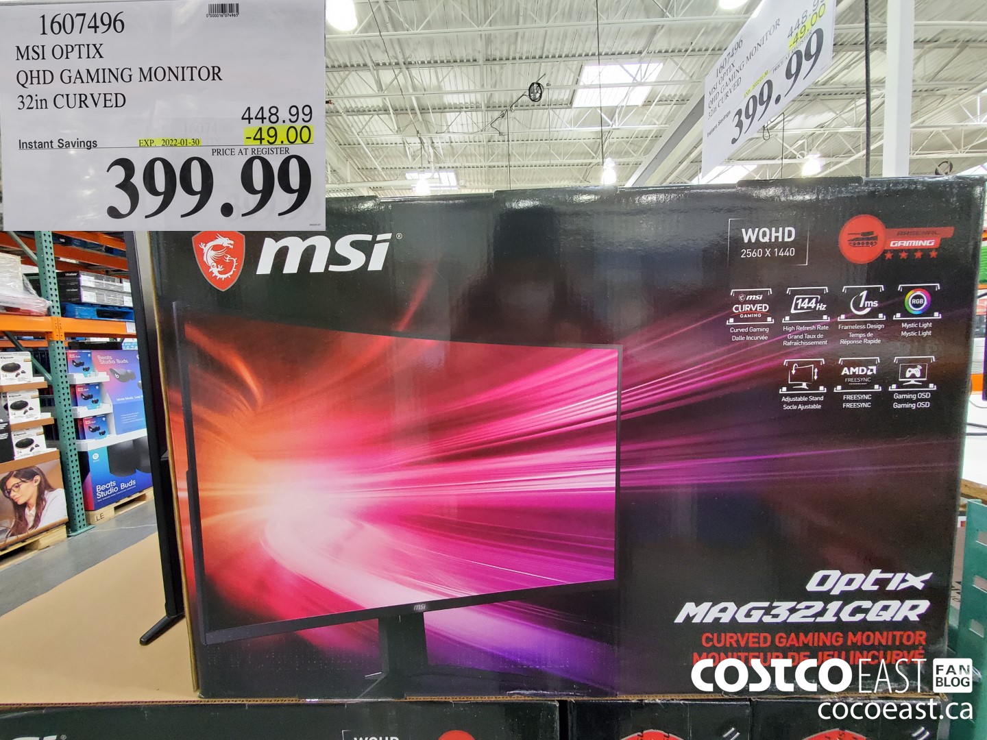 1607496 MSI OPTIX QHD GAMING MONITOR 32in CURVED ($49.00 INSTANT SAVINGS EXPIRES ON 2022-01-30) $399.99