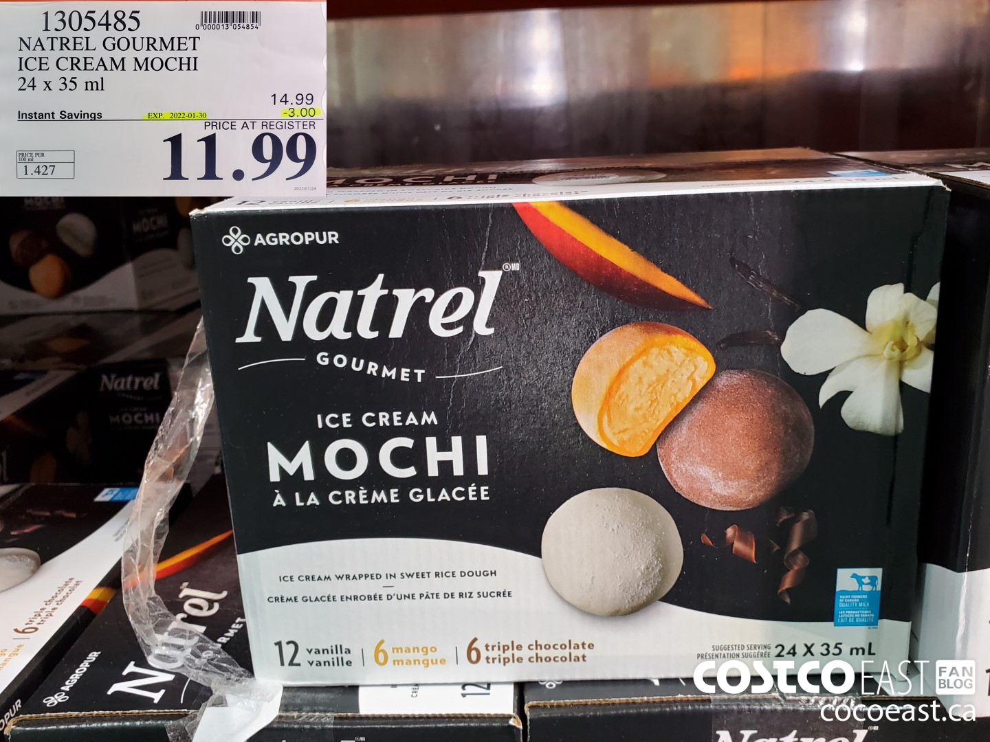 1305485 NATREL GOURMET ICE CREAM MOCHI 24 x 35 ml ($3.00 INSTANT SAVINGS EXPIRES ON 2022-01-30) $11.99
