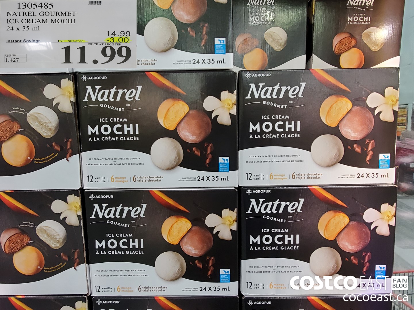 1305485 NATREL GOURMET ICE CREAM MOCHI 24 x 35 ml ($3.00 INSTANT SAVINGS EXPIRES ON 2022-02-06) $11.99