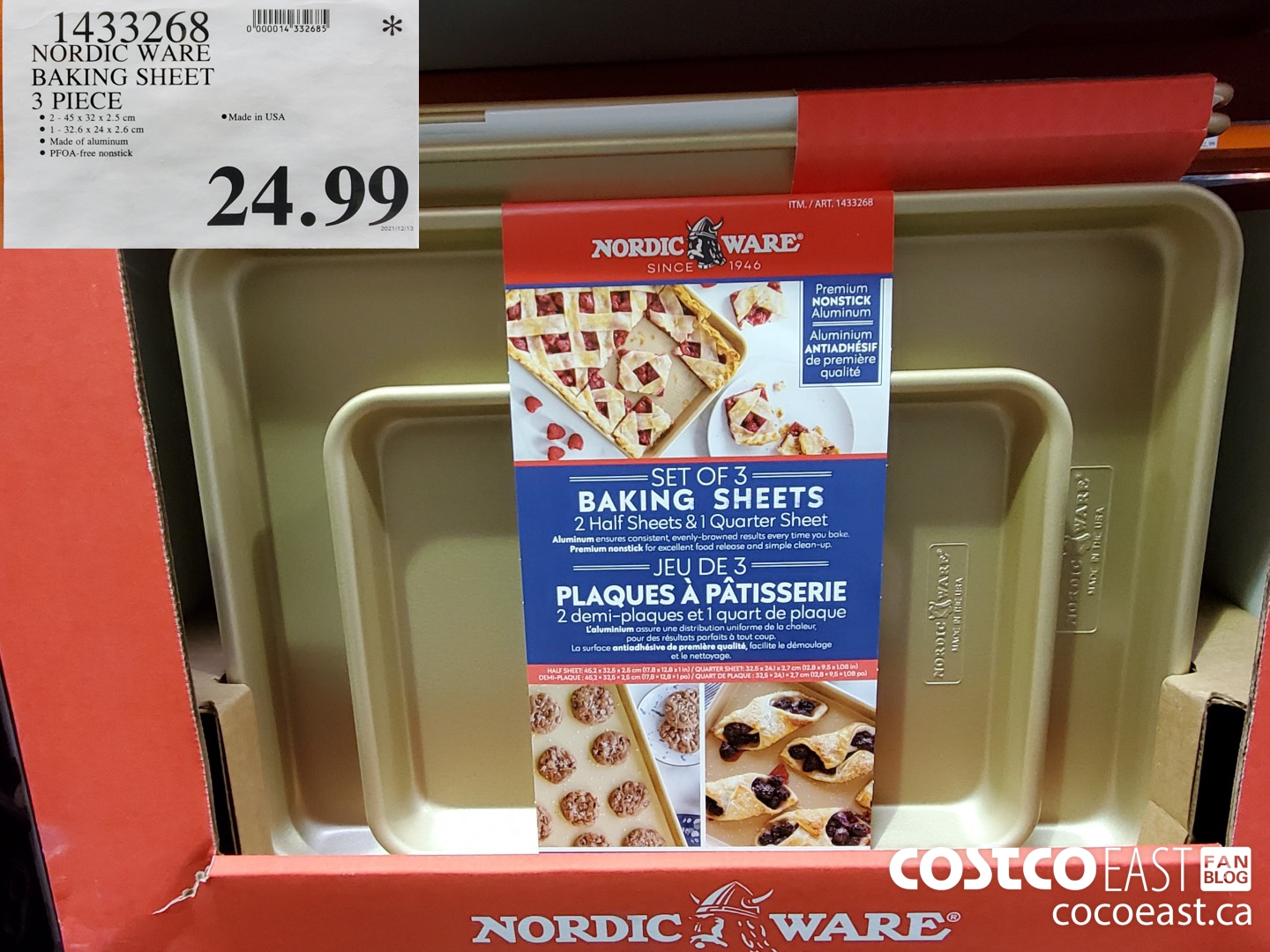 1433268 NORDIC WARE BAKING SHEET 3 PIECE $24.99