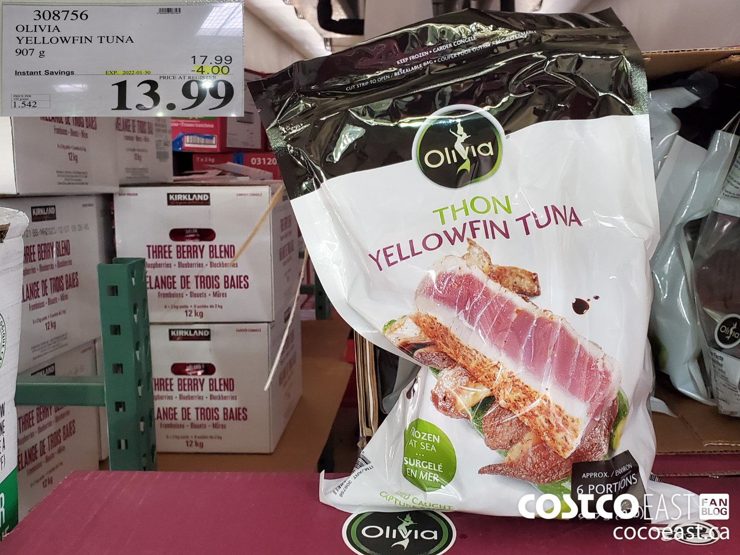 308756 OLIVIA YELLOWFIN TUNA 907 G ($4.00 INSTANT SAVINGS EXPIRES ON 2022-01-30) $13.99