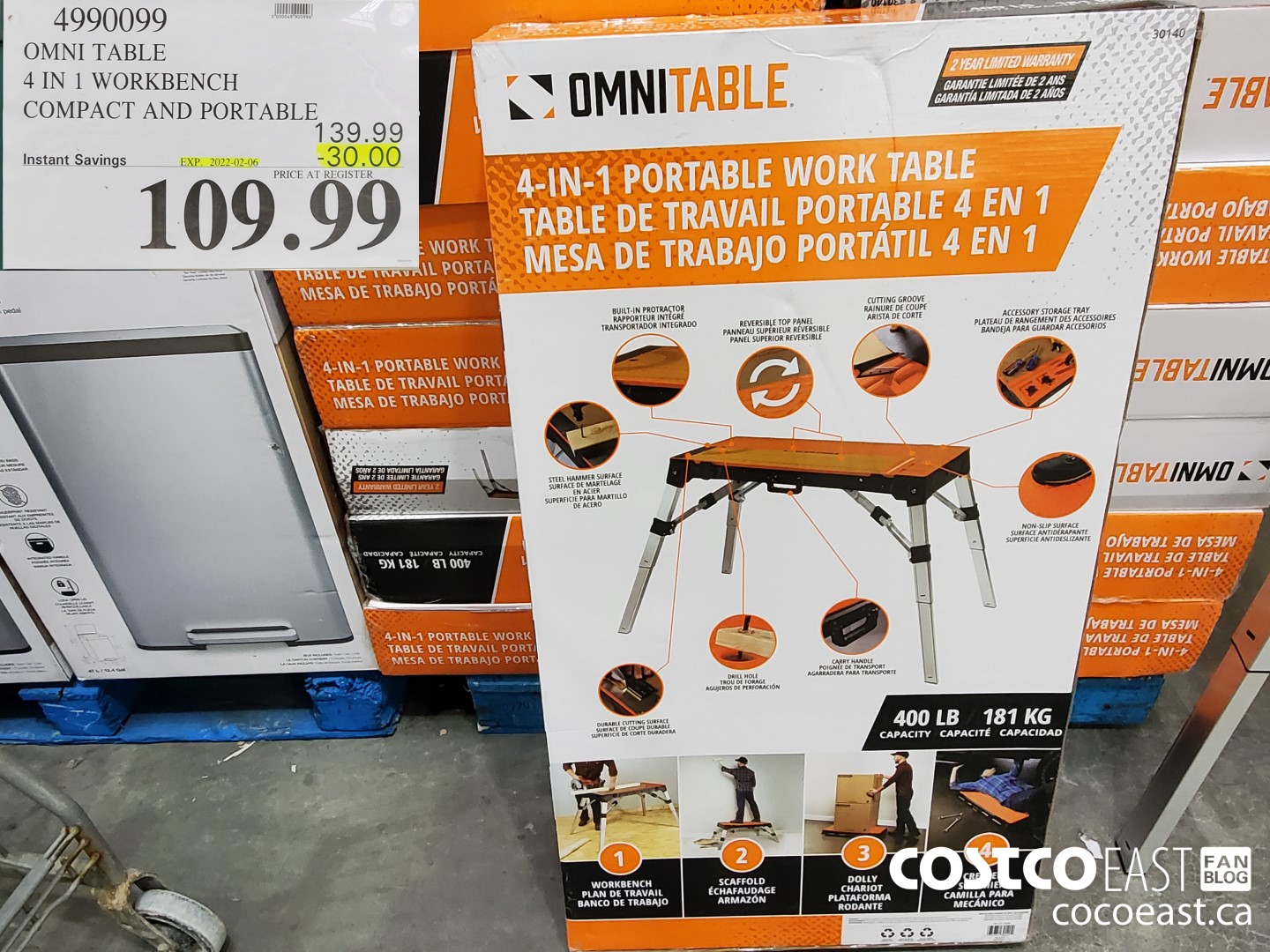 4990099 OMNI TABLE 4 IN 1 WORKBENCH COMPACT AND PORTABLE ($30.00 INSTANT SAVINGS EXPIRES ON 2022-02-06) $109.99