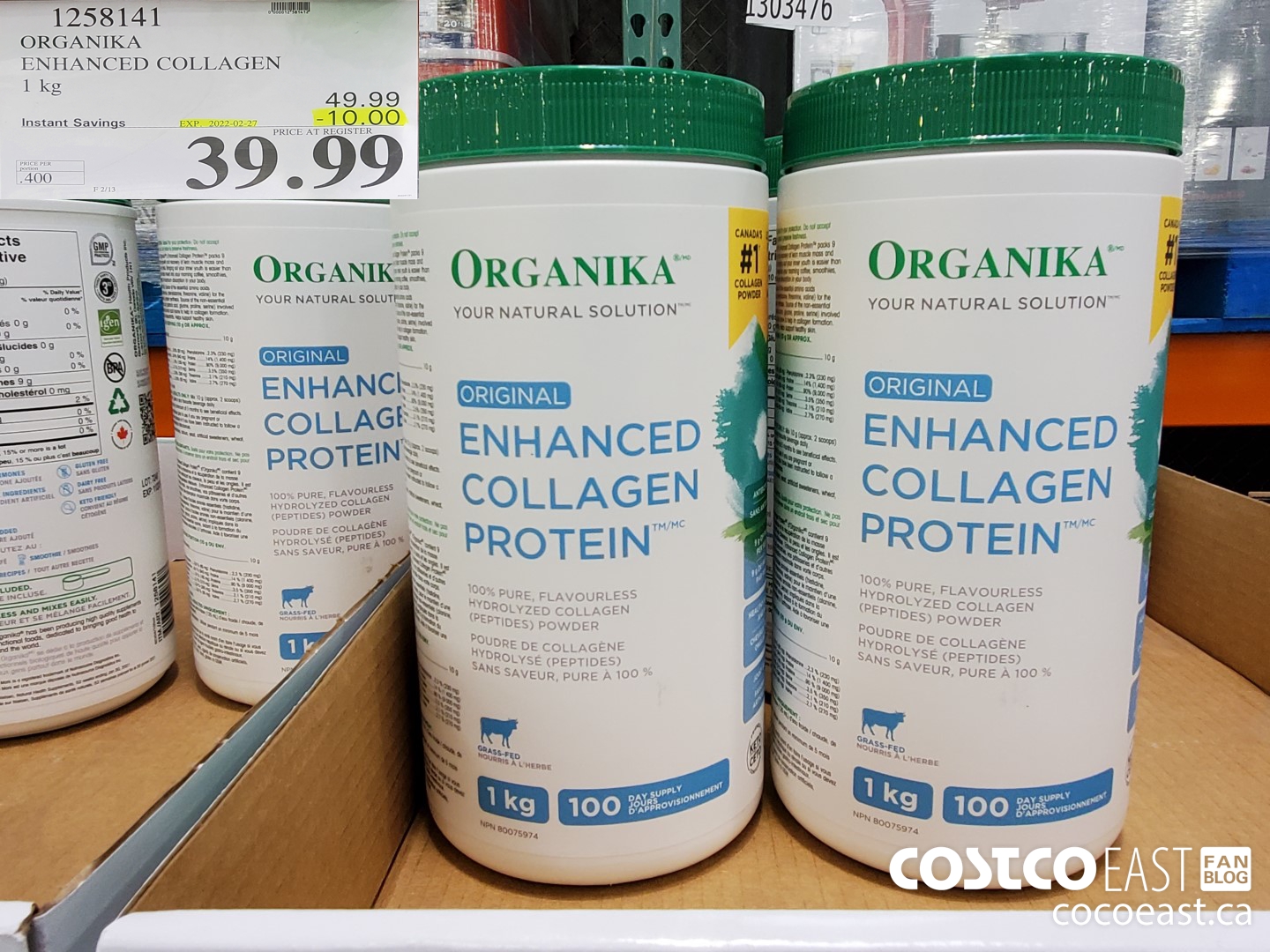 1258141 ORGANIKA ENHANCED COLLAGEN 1KG ($10.00 INSTANT SAVINGS EXPIRES ON 2022-02-27) $39.99