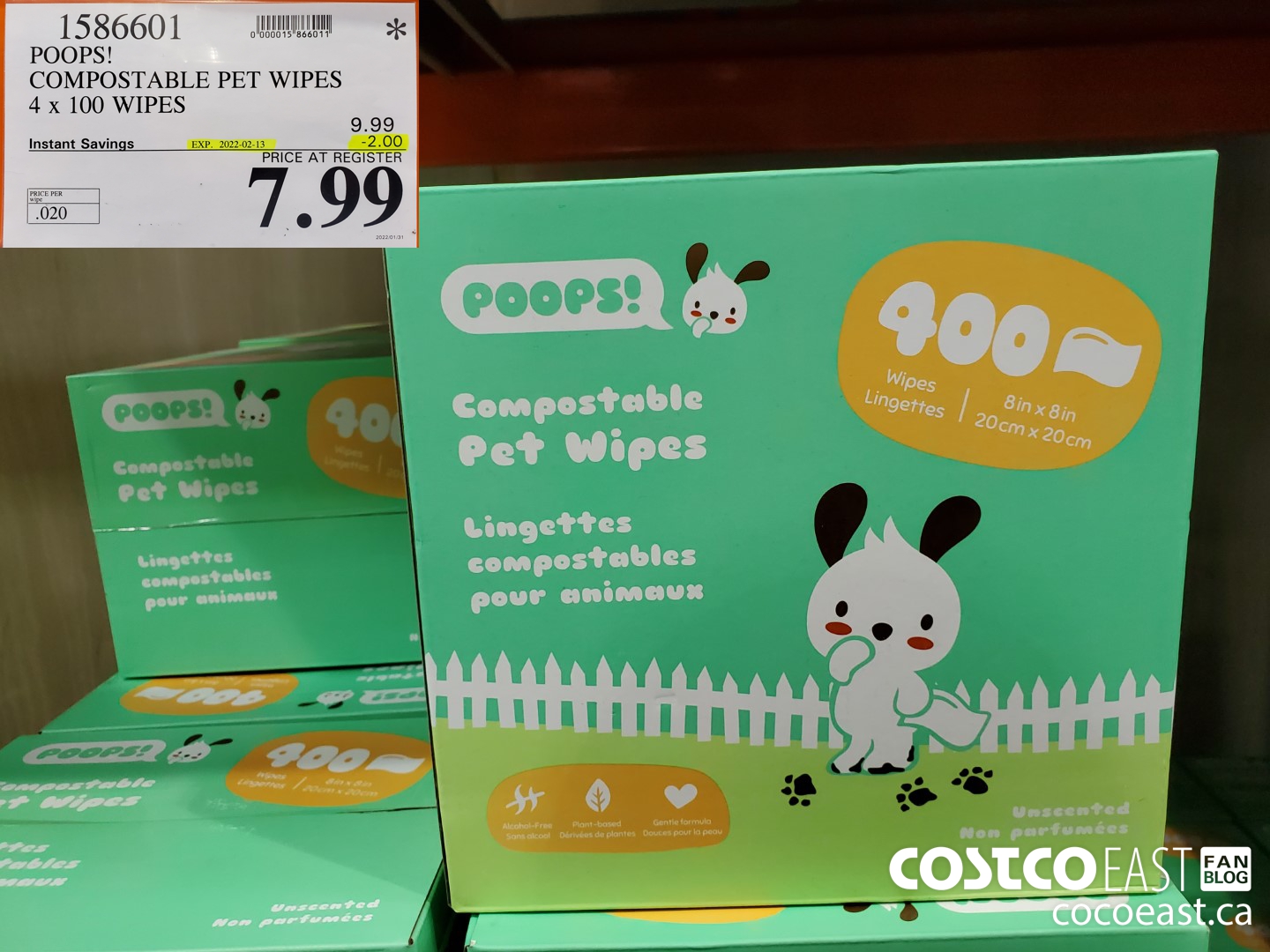 1586601 ~ POOPS! COMPOSTABLE PET WIPES 4 x 100 WIPES ($2.00 INSTANT SAVINGS EXPIRES ON 2022-02-13) $7.99
