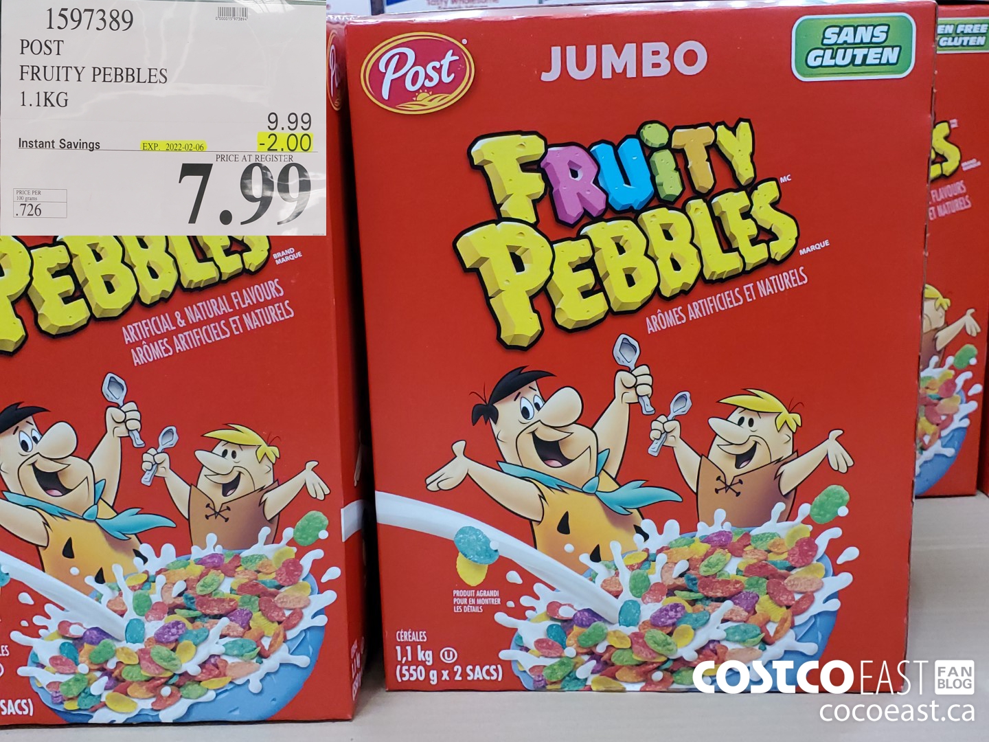 1597389 POST FRUITY PEBBLES 1.1KG ($2.00 INSTANT SAVINGS EXPIRES ON 2022-02-06) $7.99