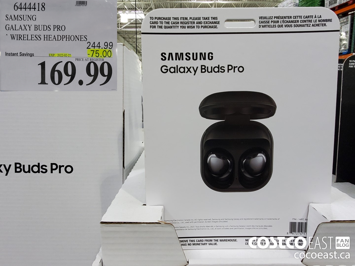 6444418 SAMSUNG | GALAXY BUDS PRO * WIRELESS HEADPHONES ($75.00 INSTANT SAVINGS EXPIRES ON 2022-02-27) $169.99