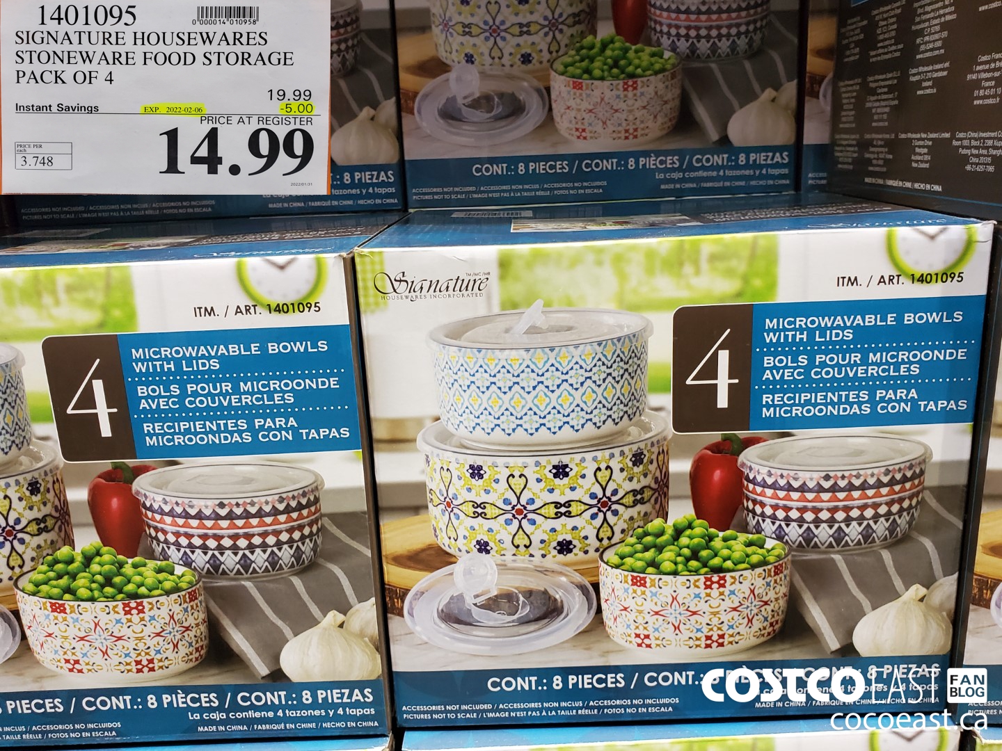 1401095 SIGNATURE HOUSEWARES STONEWARE FOOD STORAGE PACK OF 4 ($5.00 INSTANT SAVINGS EXPIRES ON 2022-02-06) $14.99