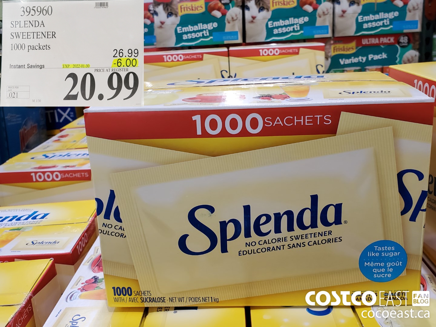 395960 SPLENDA SWEETENER 1000 PACKETS ($6.00 INSTANT SAVINGS EXPIRES ON 2022-01-30) $20.99