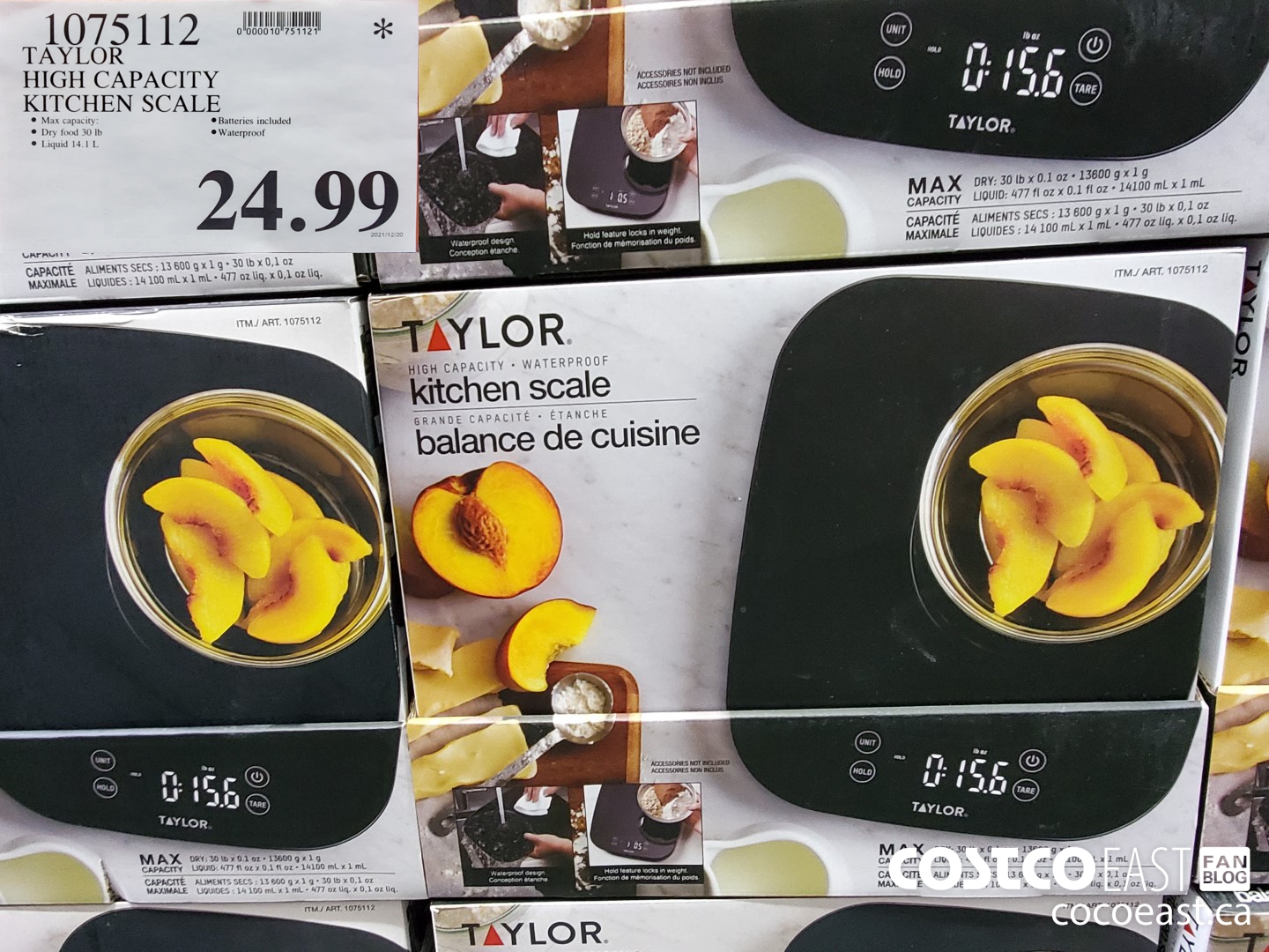 1075112 TAYLOR HIGH CAPACITY KITCHEN SCALE $24.99