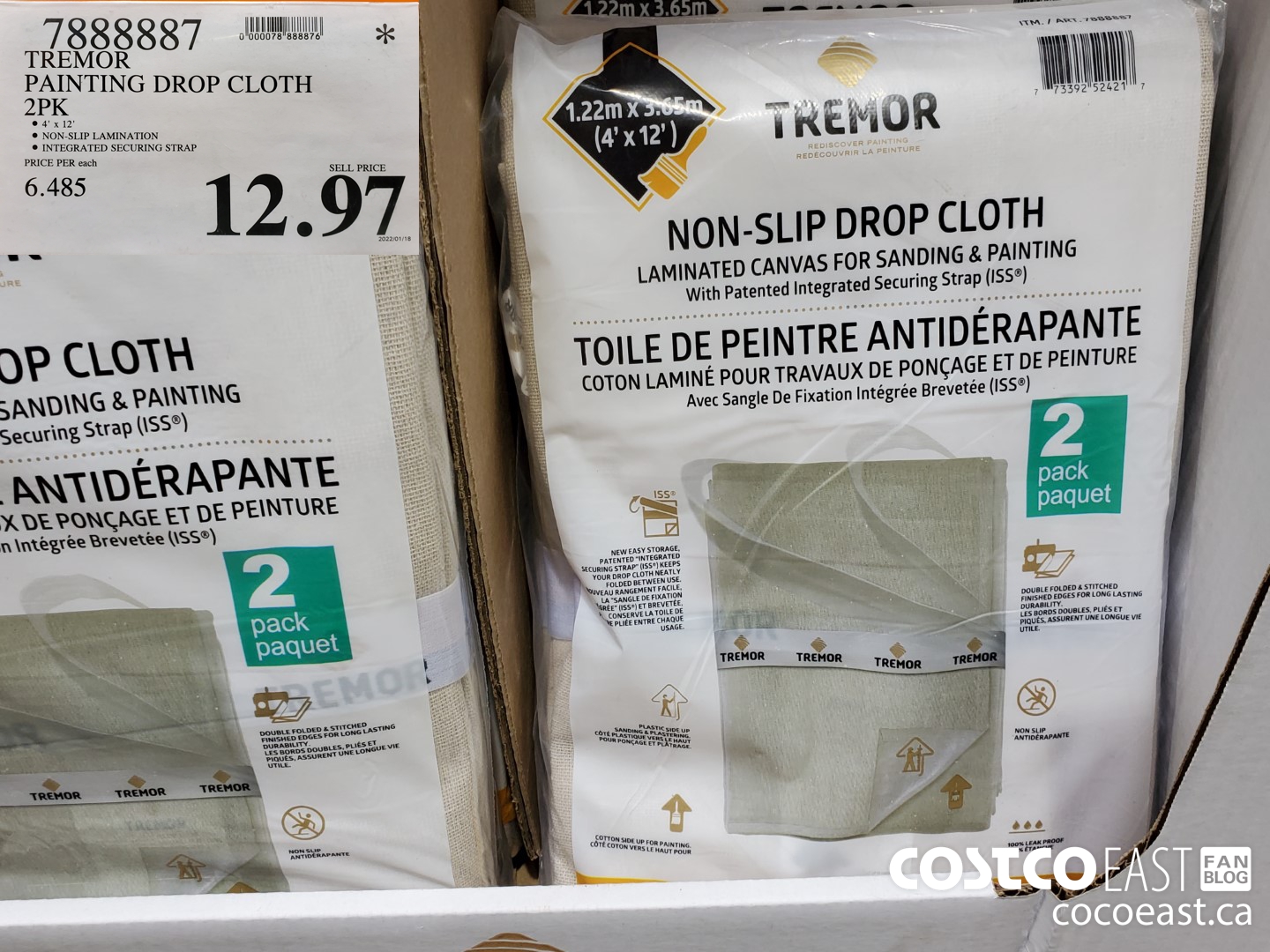 7888887 TREMOR PAINTING DROP CLOTH 2PK $12.97