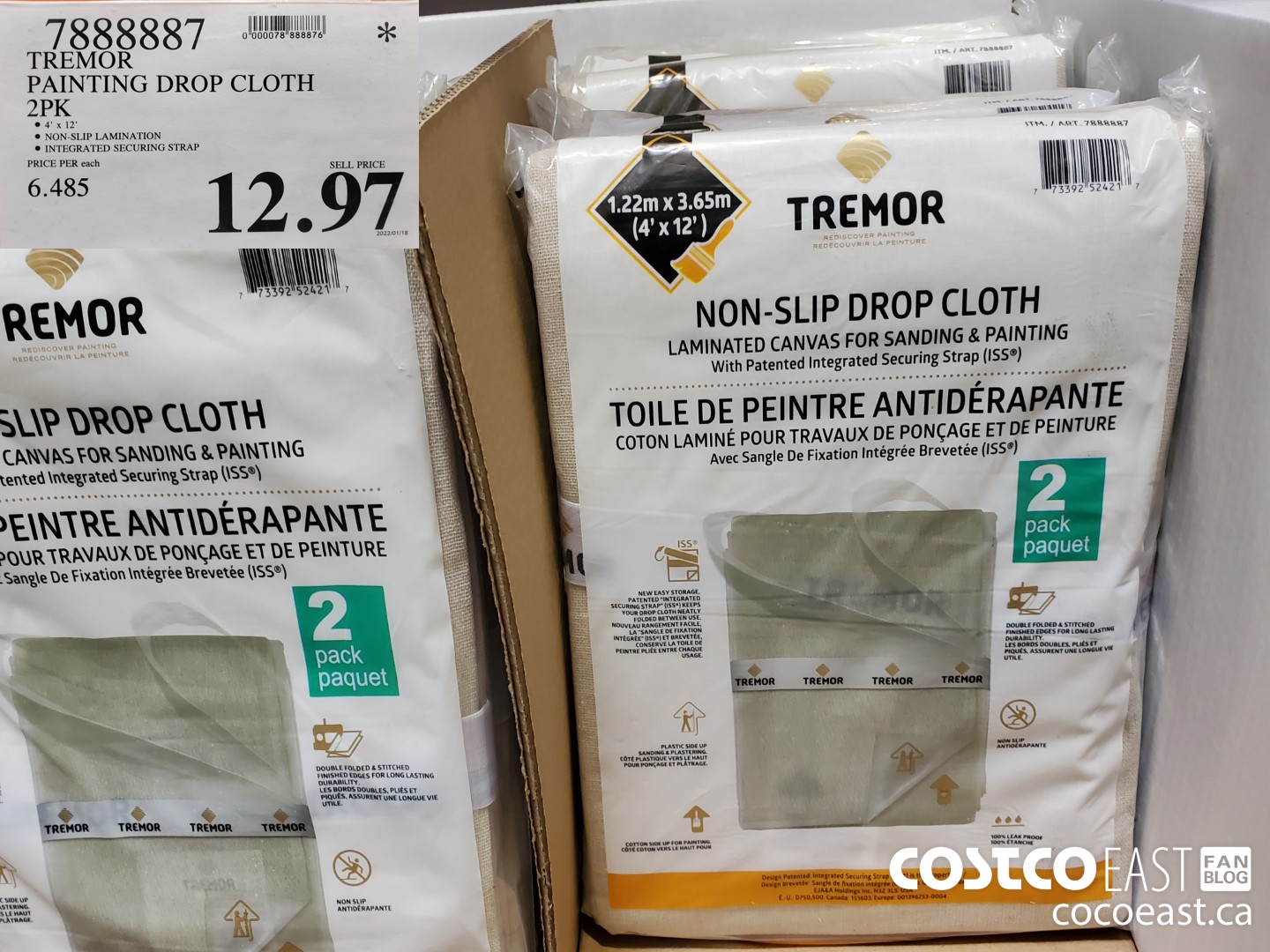 7888887 TREMOR PAINTING DROP CLOTH 2PK $12.97