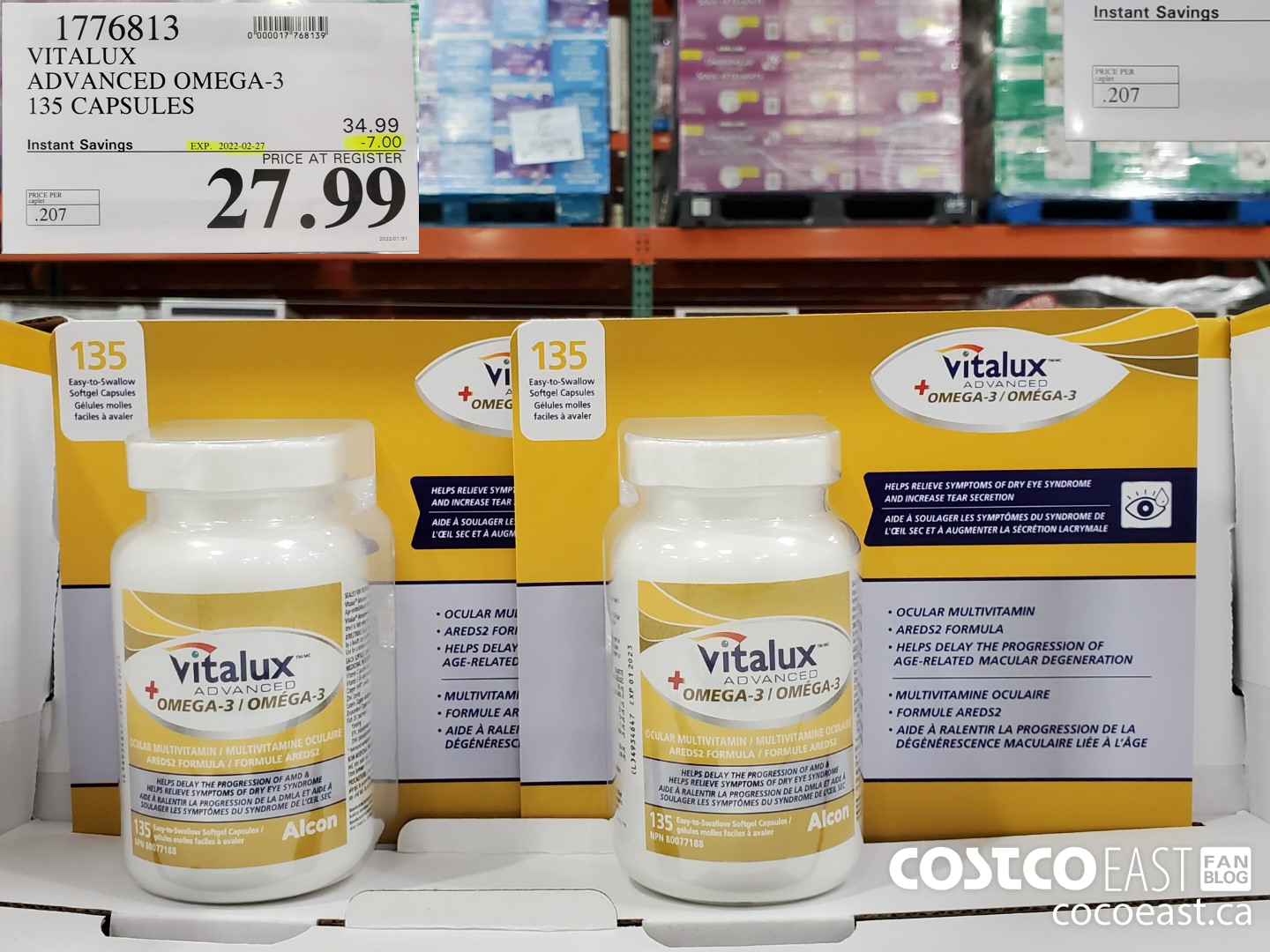 1776813 VITALUX ADVANCED OMEGA-3 135 CAPSULES ($7.00 INSTANT SAVINGS EXPIRES ON 2022-02-27) $27.99