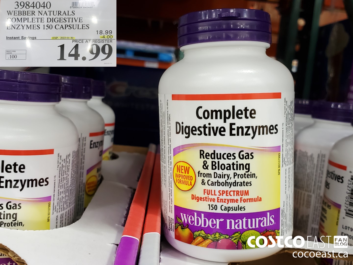 3984040 WEBBER NATURALS COMPLETE DIGESTIVE ENZYMES 150 CAPSULES ($4.00 INSTANT SAVINGS EXPIRES ON 2022-01-30) $14.99