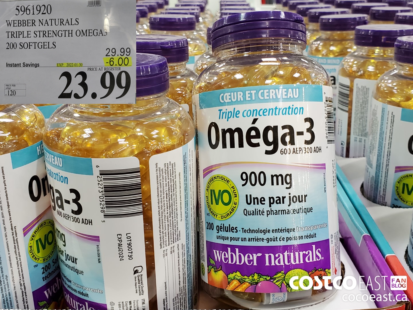 5961920 WEBBER NATURALS TRIPLE STRENGTH OMEGA 200 SOFTGELS ($6.00 INSTANT SAVINGS EXPIRES ON 2022-01-30) $23.99