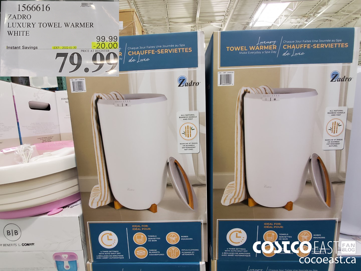 1566616 ZADRO LUXURY TOWEL WARMER WHITE ($20.00 INSTANT SAVINGS EXPIRES ON 2022-01-30) $79.99