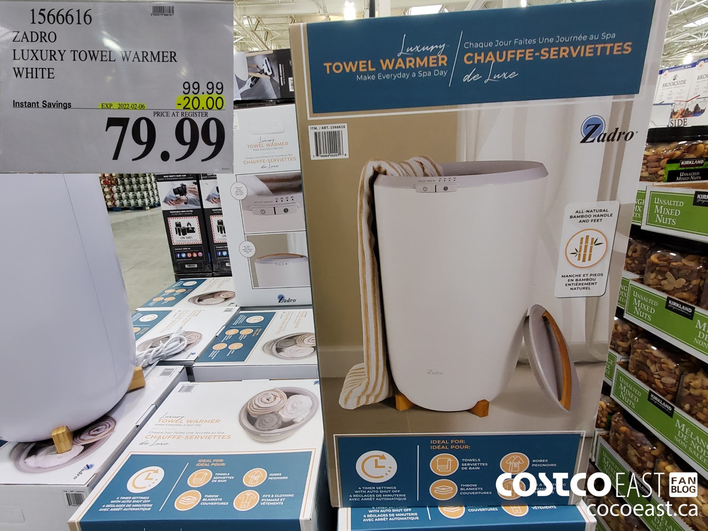 1566616 ZADRO LUXURY TOWEL WARMER WHITE ($20.00 INSTANT SAVINGS EXPIRES ON 2022-02-06) $79.99