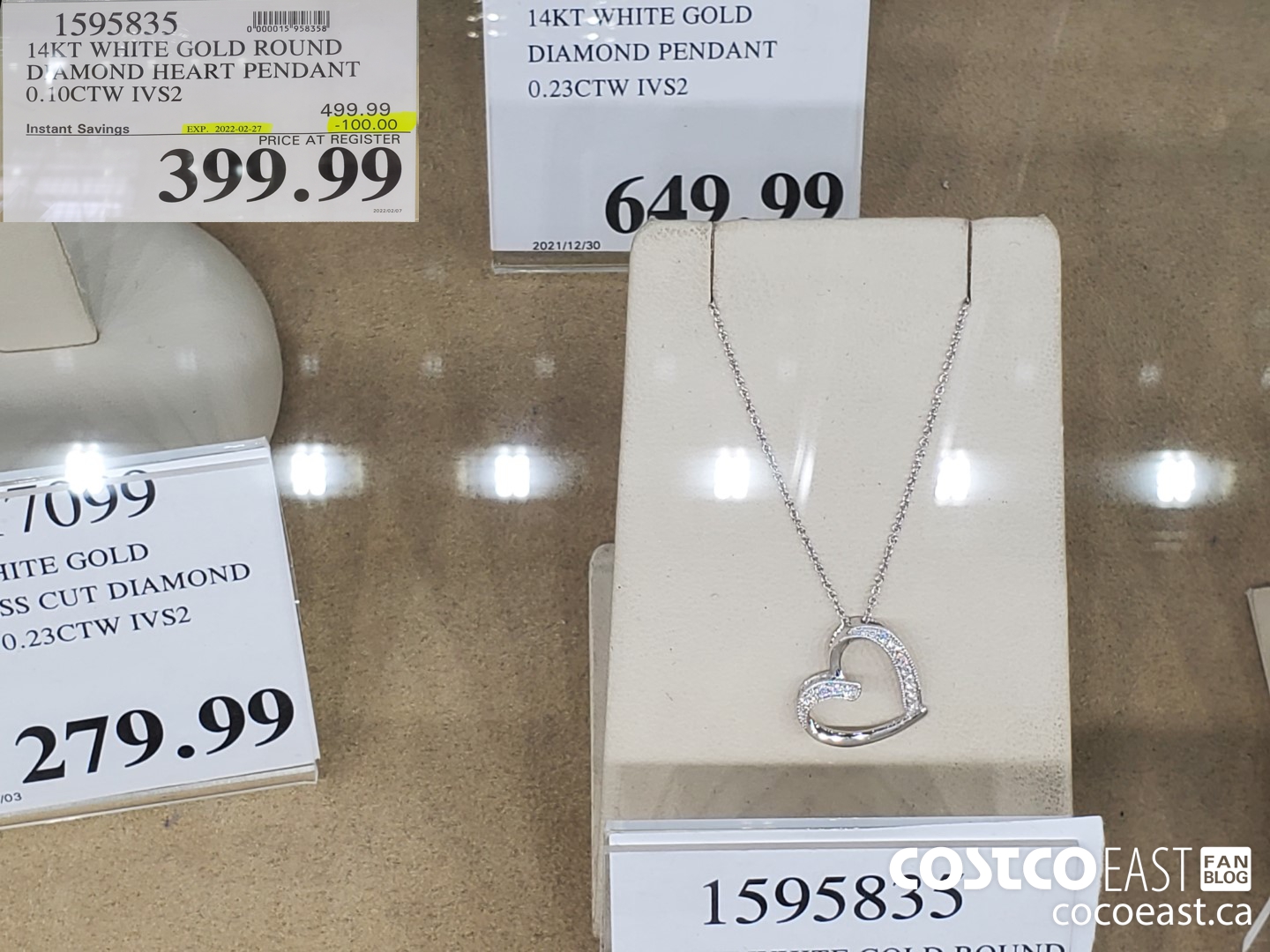 1595835 14KT WHITE GOLD ROUND DIAMOND HEART PENDANT 0.10CTW IVS2 ($100.00 INSTANT SAVINGS EXPIRES ON 2022-02-27) $339.99