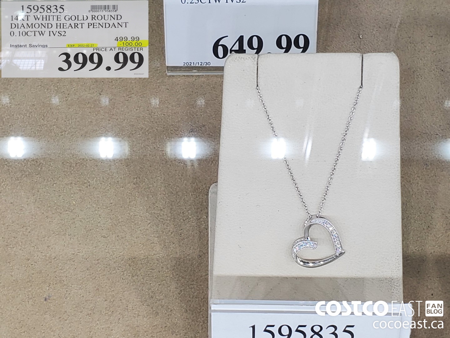 1595835 14KT WHITE GOLD ROUND DIAMOND HEART PENDANT 0.10CTW IVS2 ($100.00 INSTANT SAVINGS EXPIRES ON 2022-02-27) $339.99