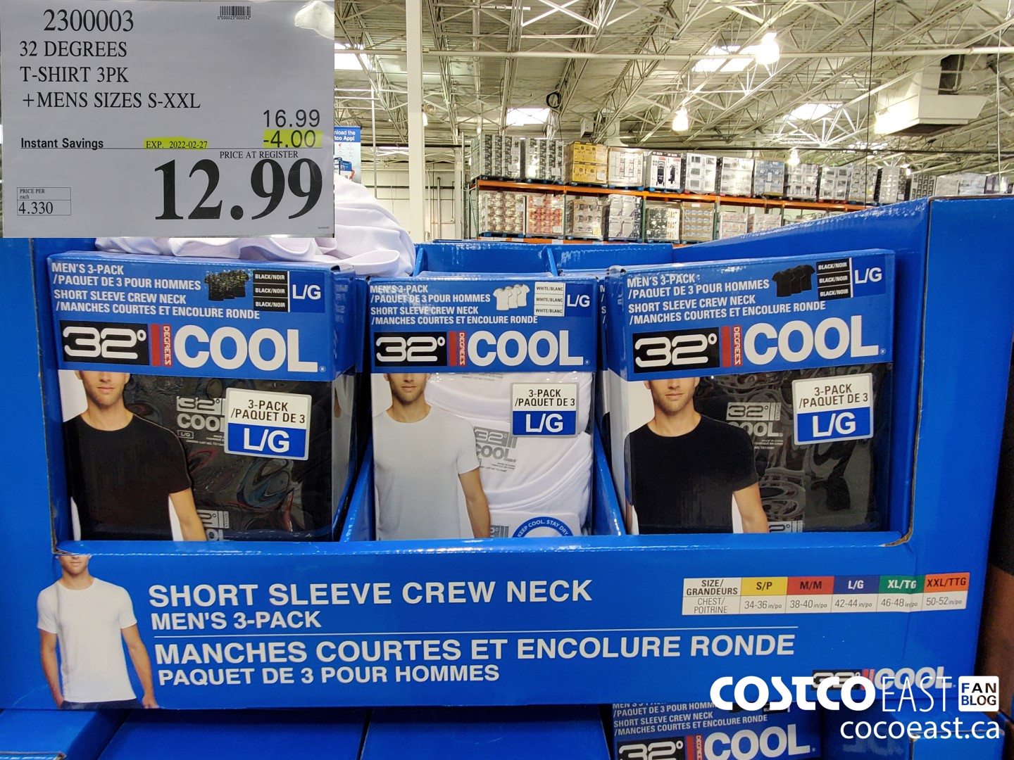 2300003 32 DEGREES T-SHIRT 3PK + MENS SIZES S-XXL ($4.00 INSTANT SAVINGS EXPIRES ON 2022-02-27) $12.99